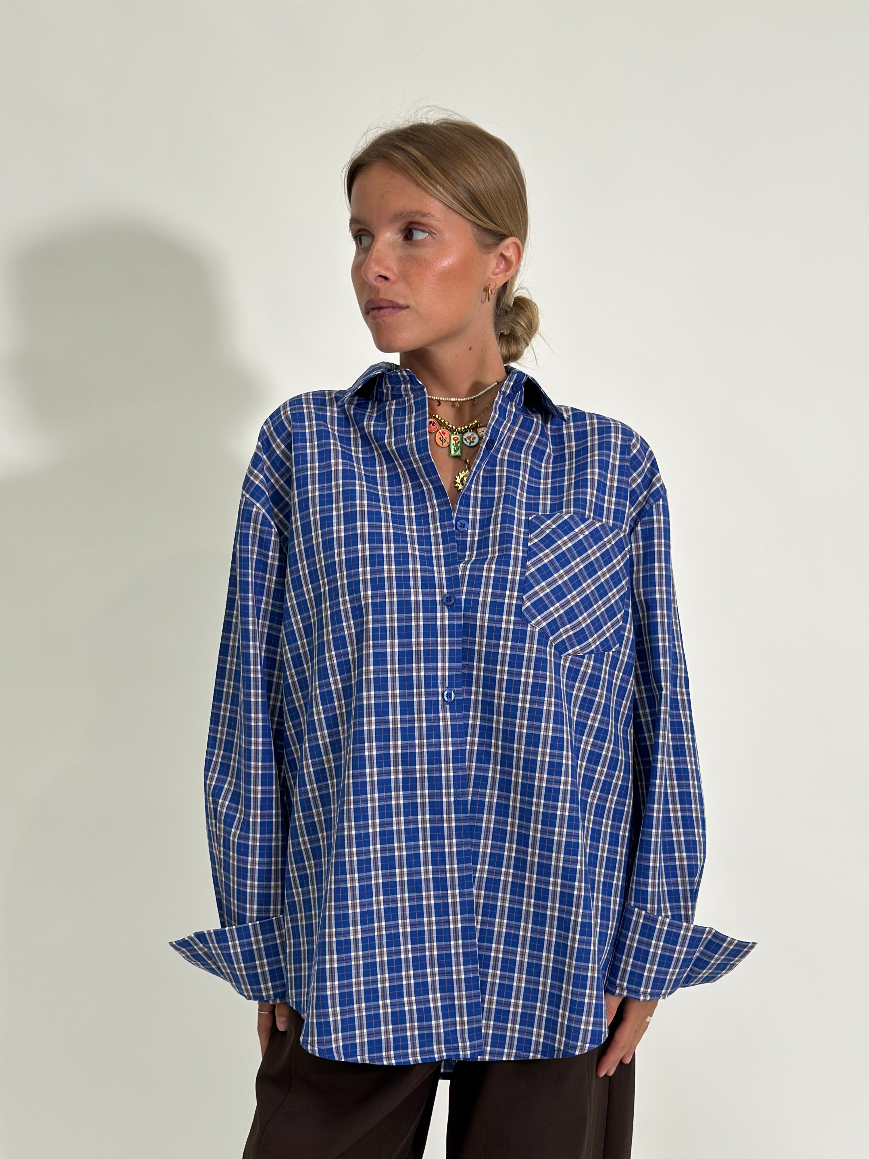 Camicia Madras 17299 blu
