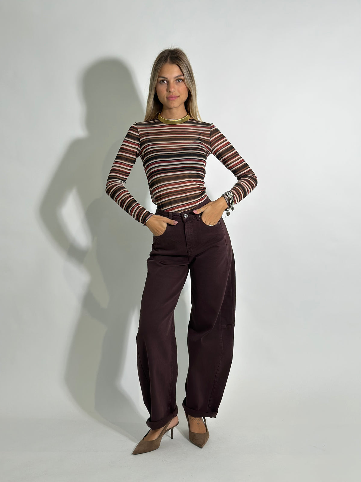 Jeans baloon 2213-26 BORDO'