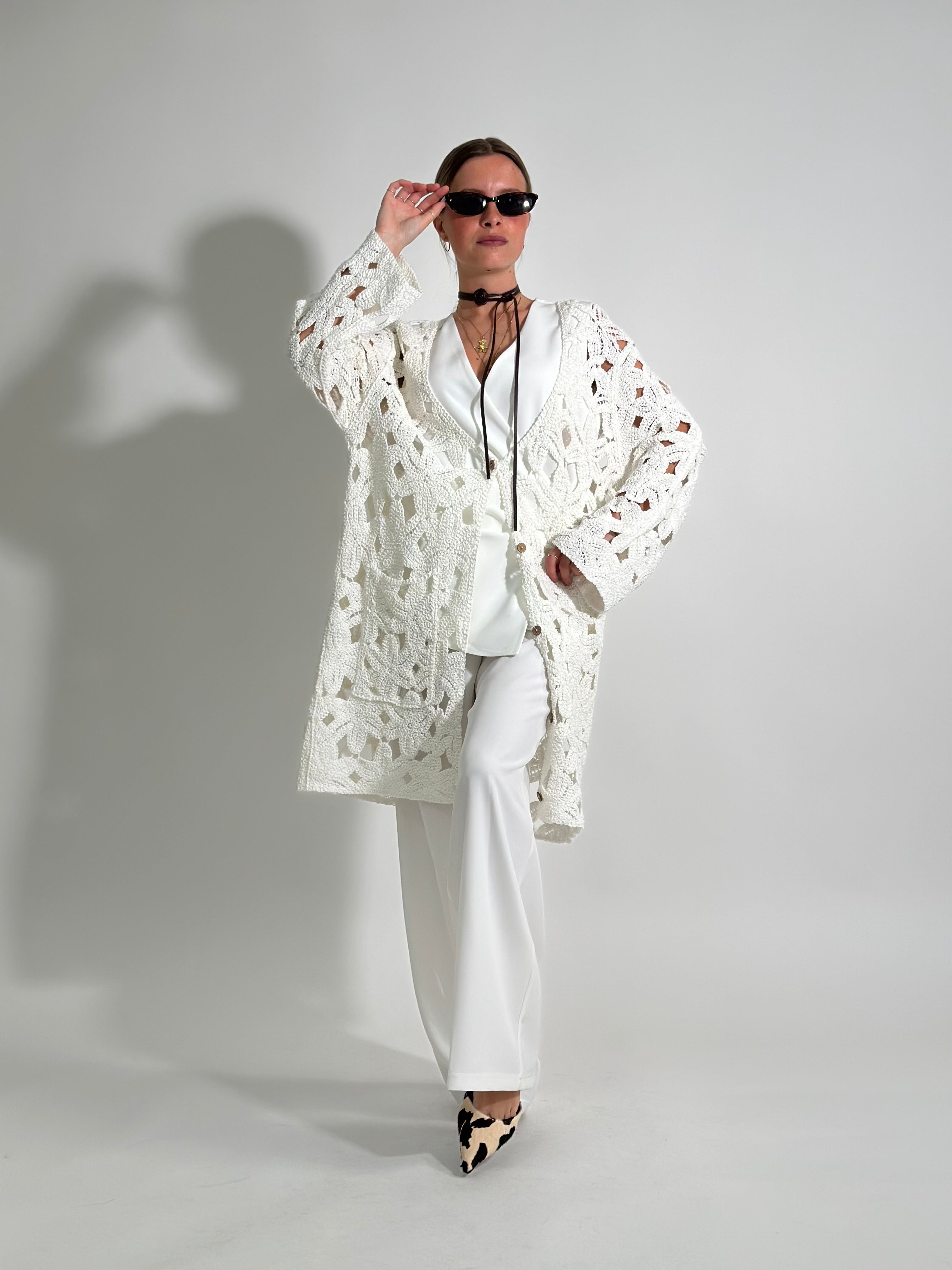 Cardigan lungo JJ425 BIANCO