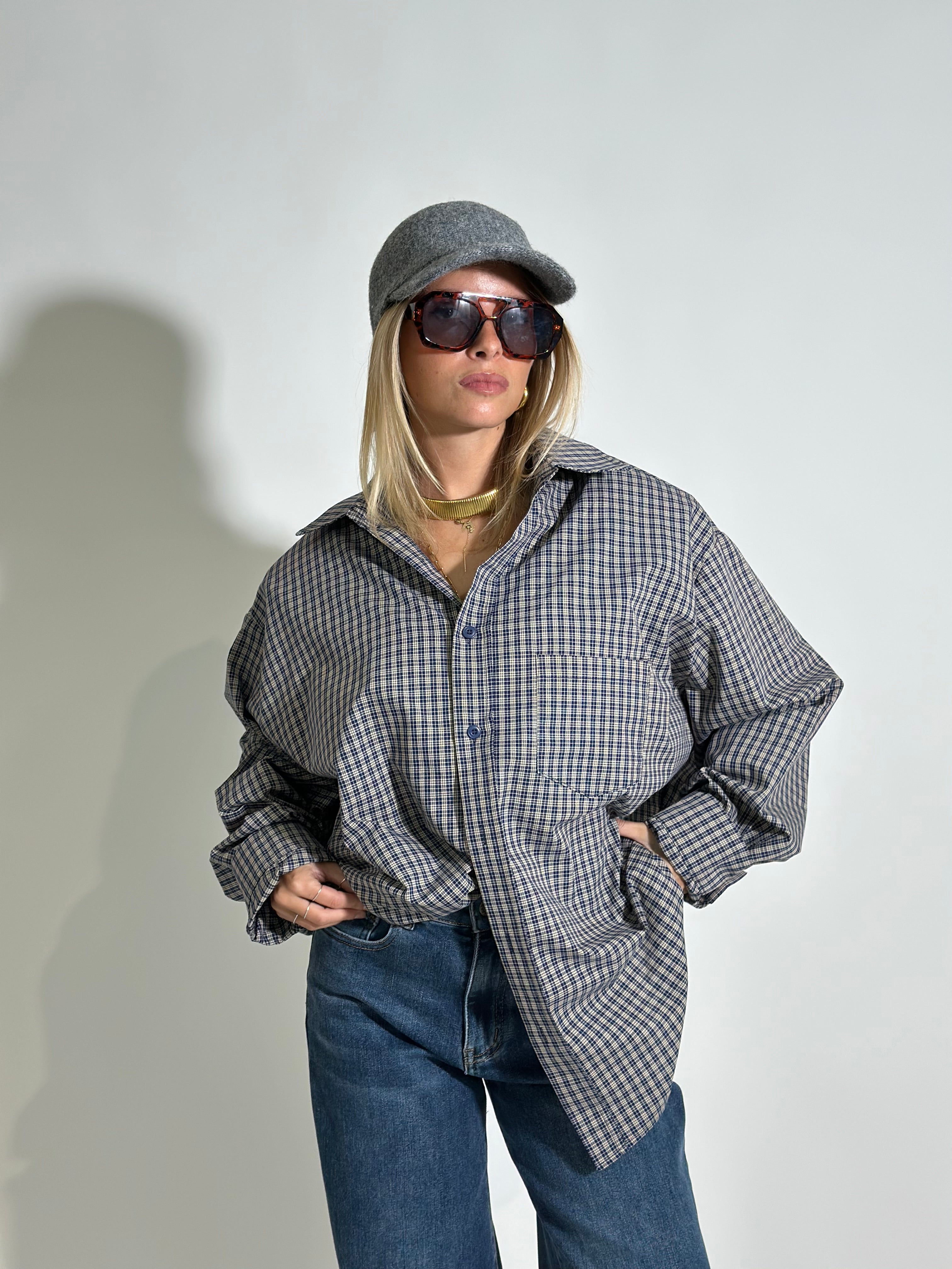 Camicia quadri 19109 BLU