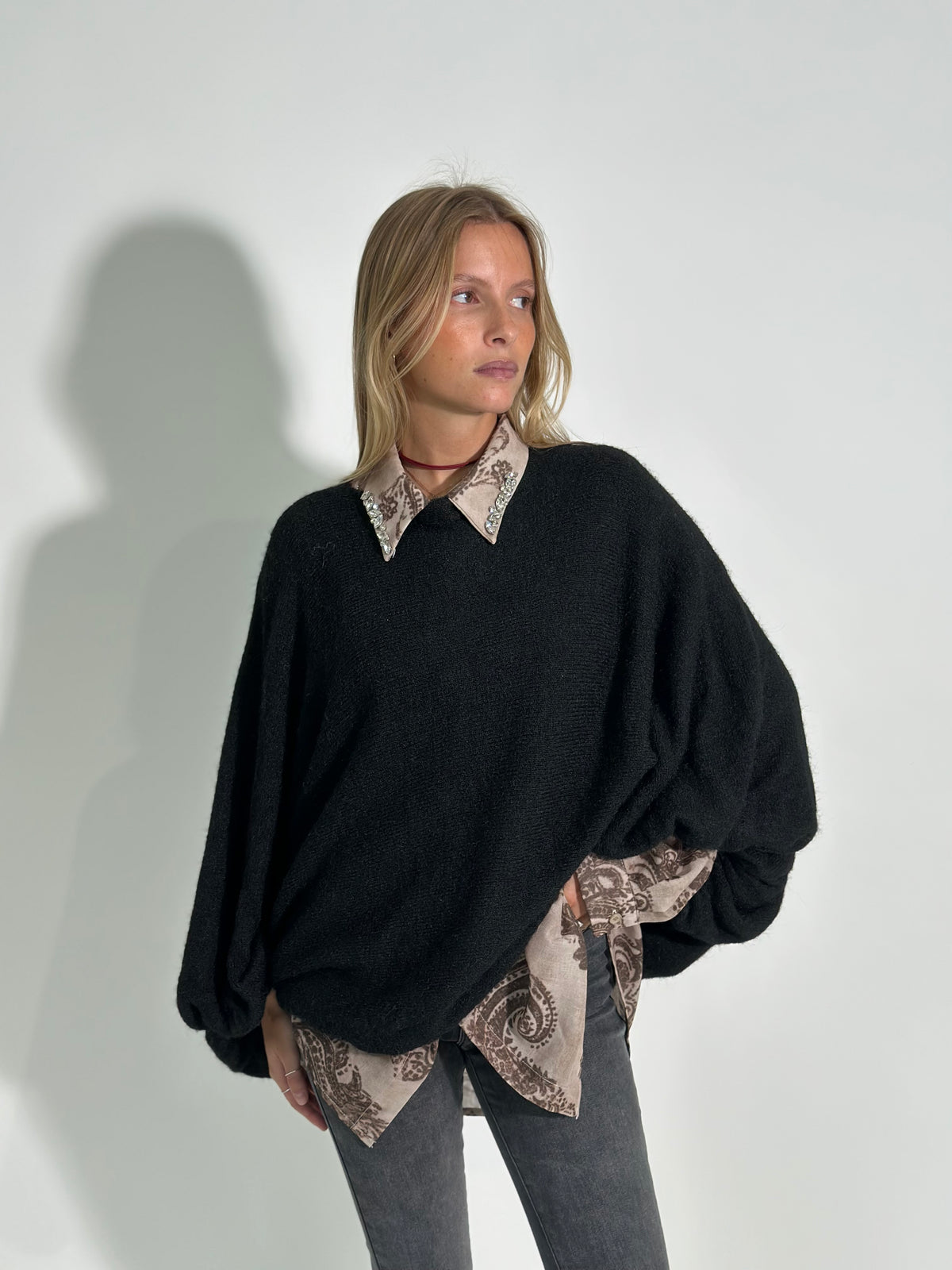 Maglia poncho A132 NERO