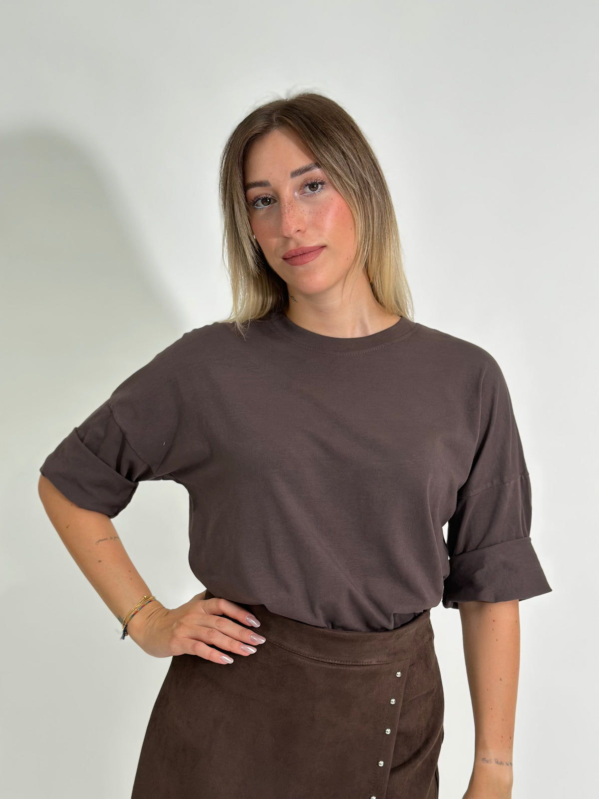 T-shirt manica lunga 10512 MORO