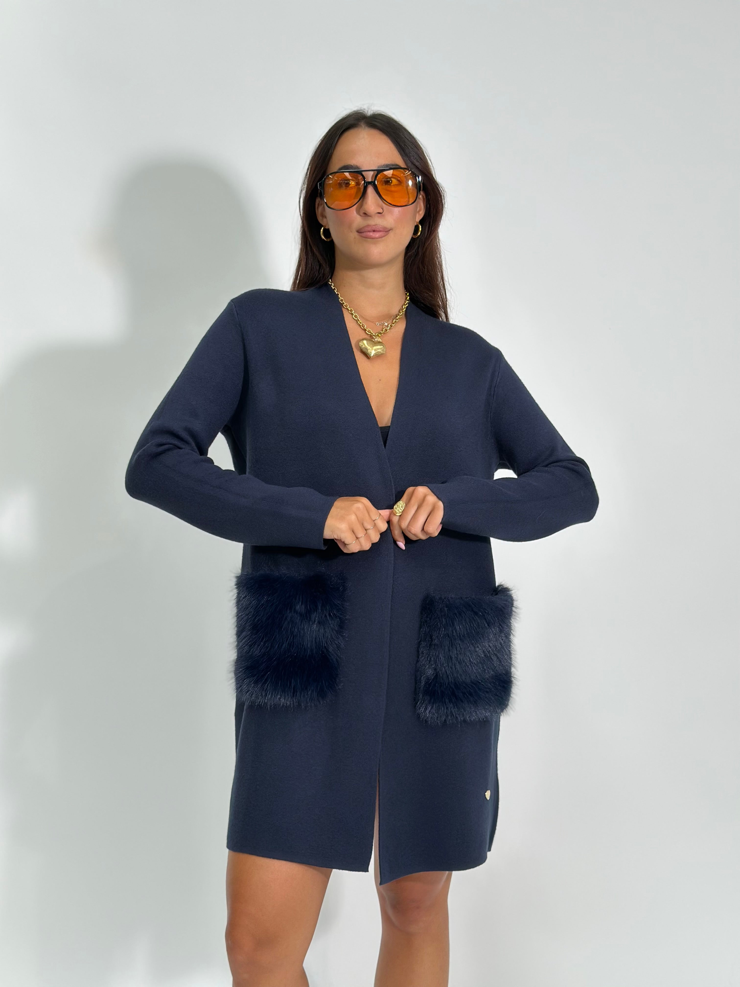 Cardigan tasche 60669 BLU