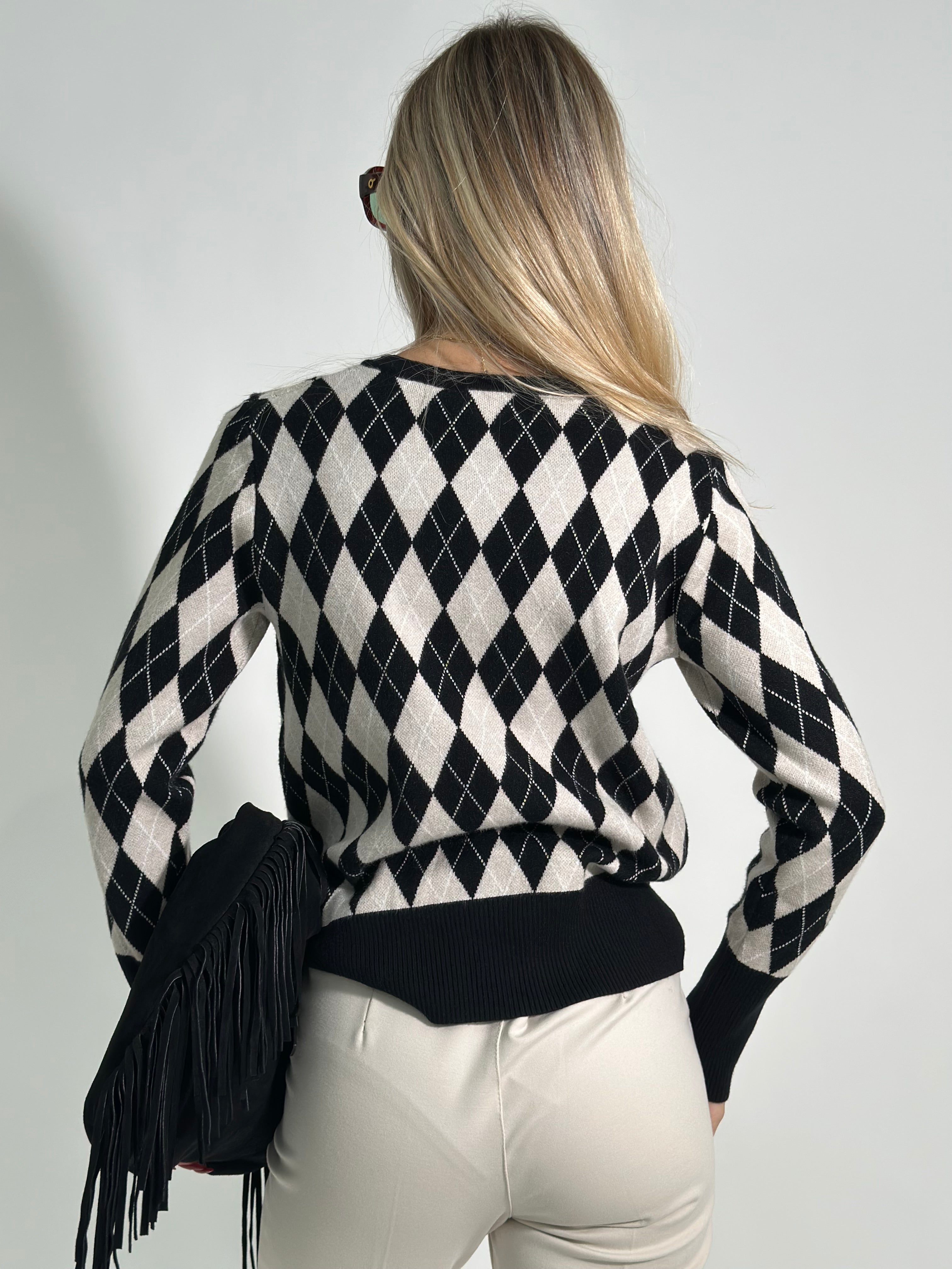 Maglia rombi 9651 NERO