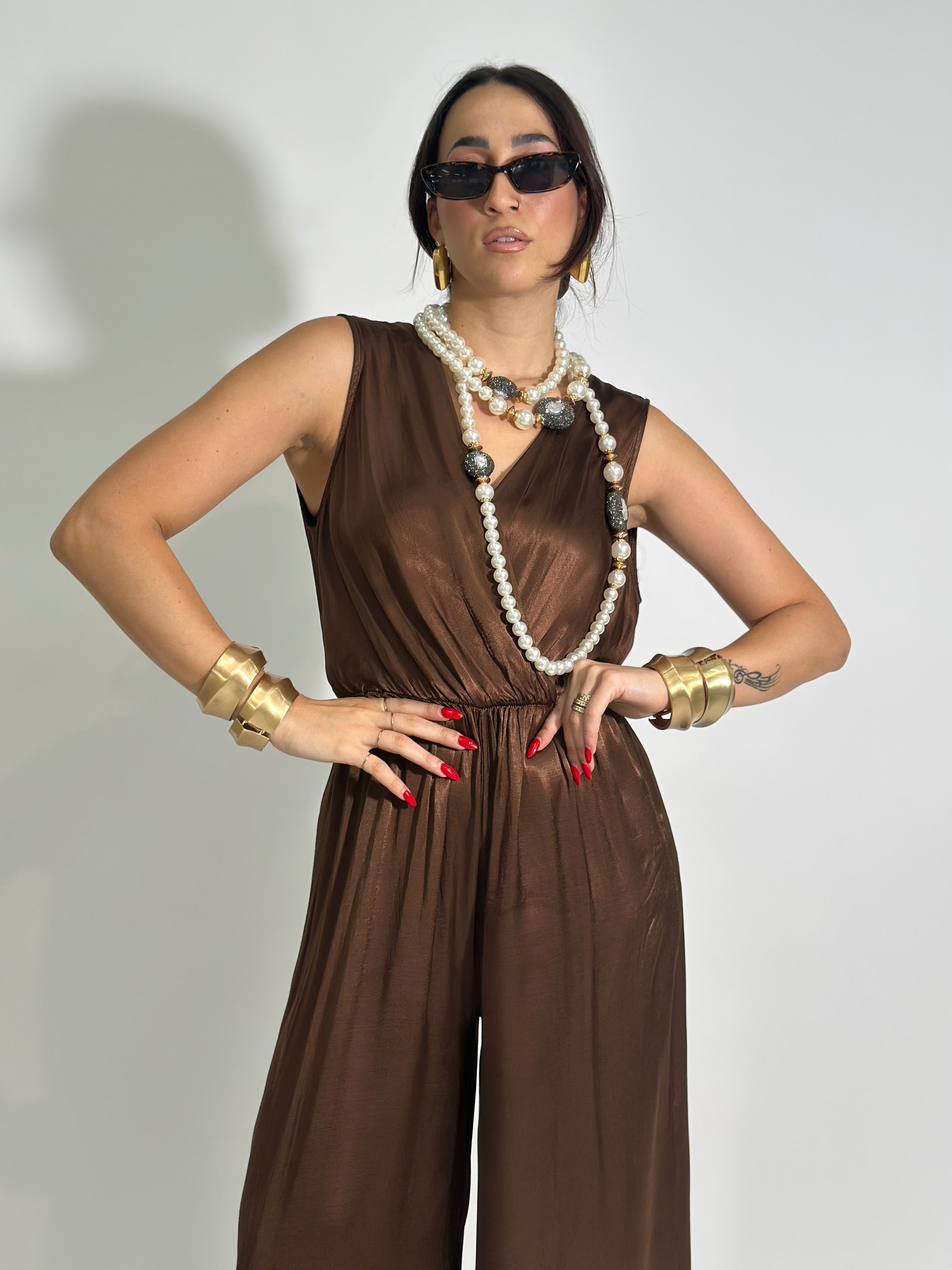 Tuta satin 6508 BROWN