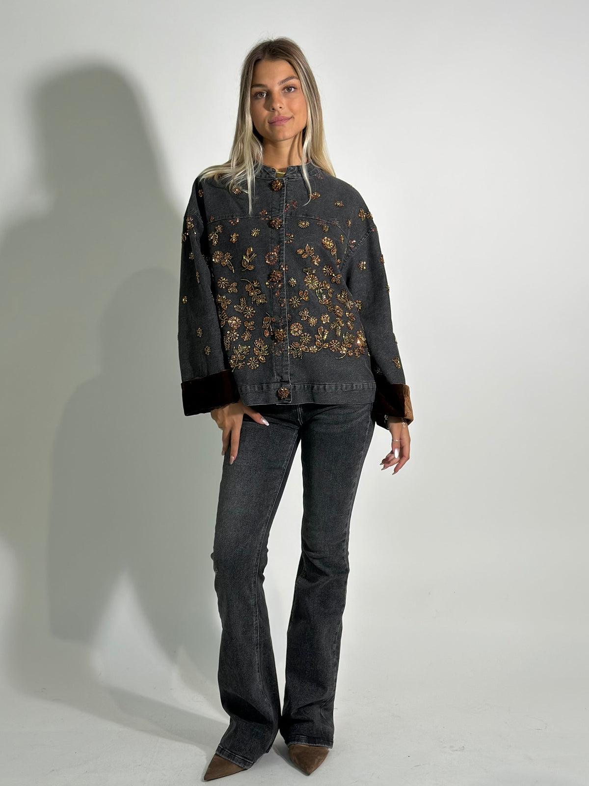 Jeans flare 9096-2 GRIGIO