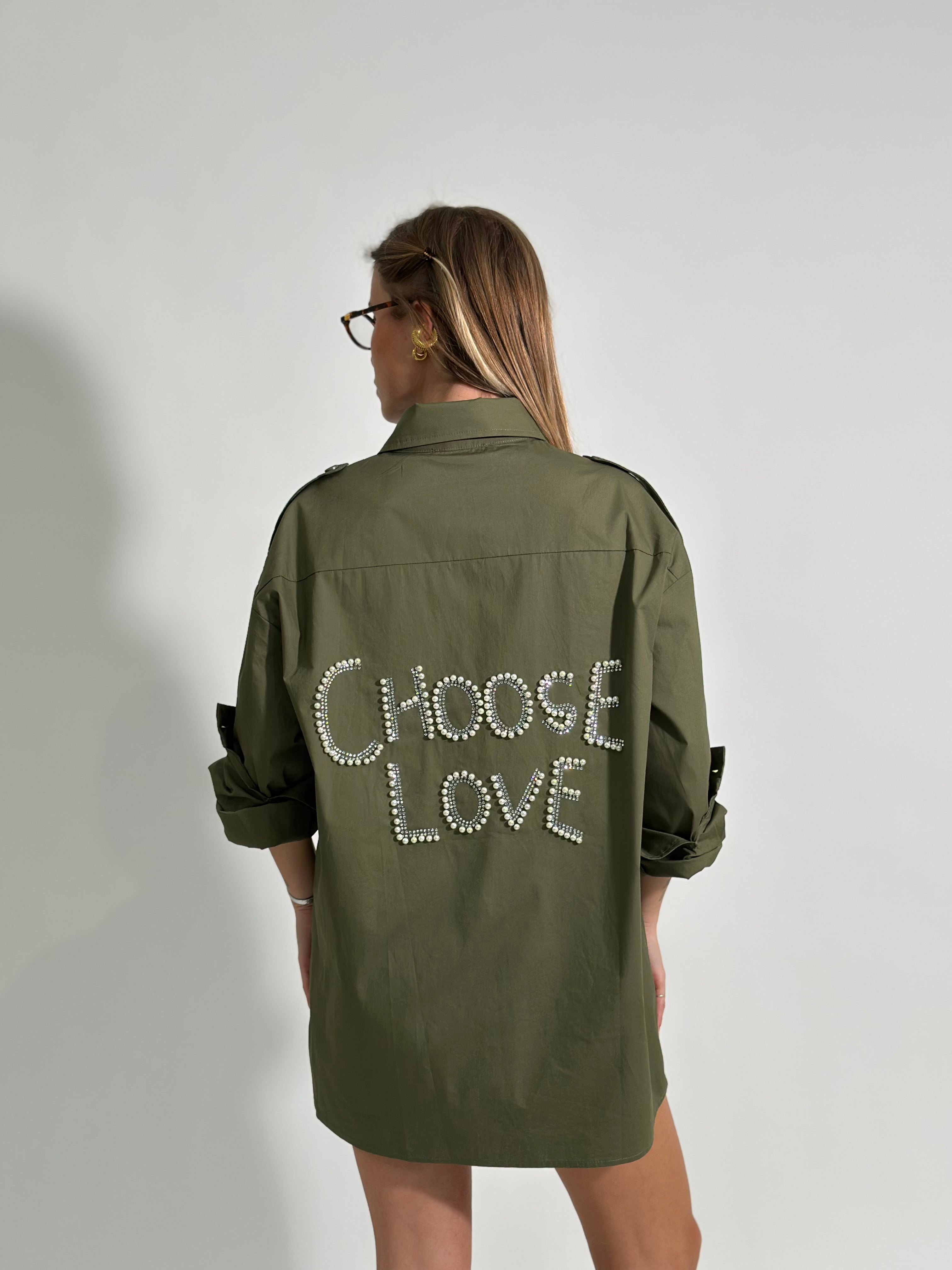 Giacca “choose love" H001-1 VERDE