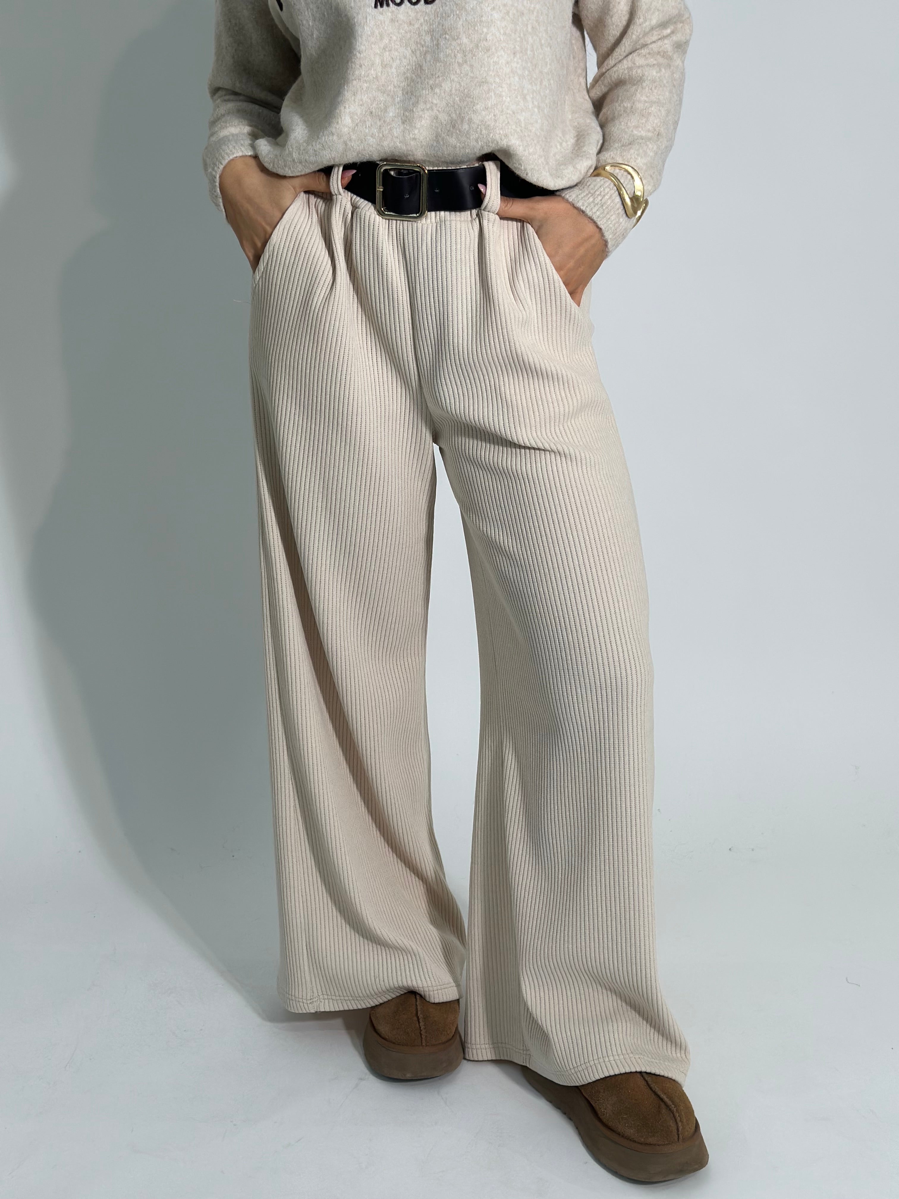 Pantalone costina 6156 PANNA