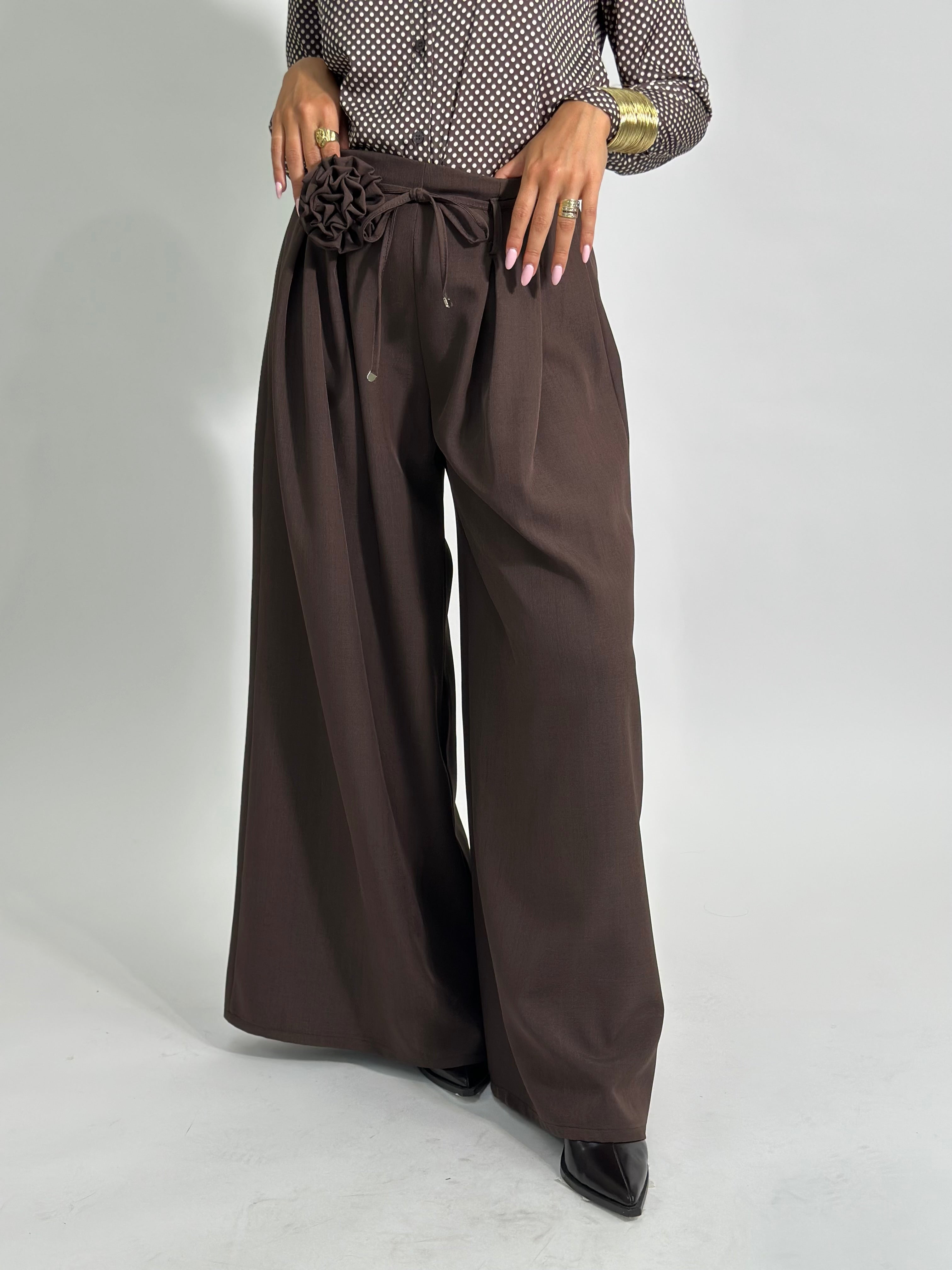 Pantalone fiore 25603 MORO