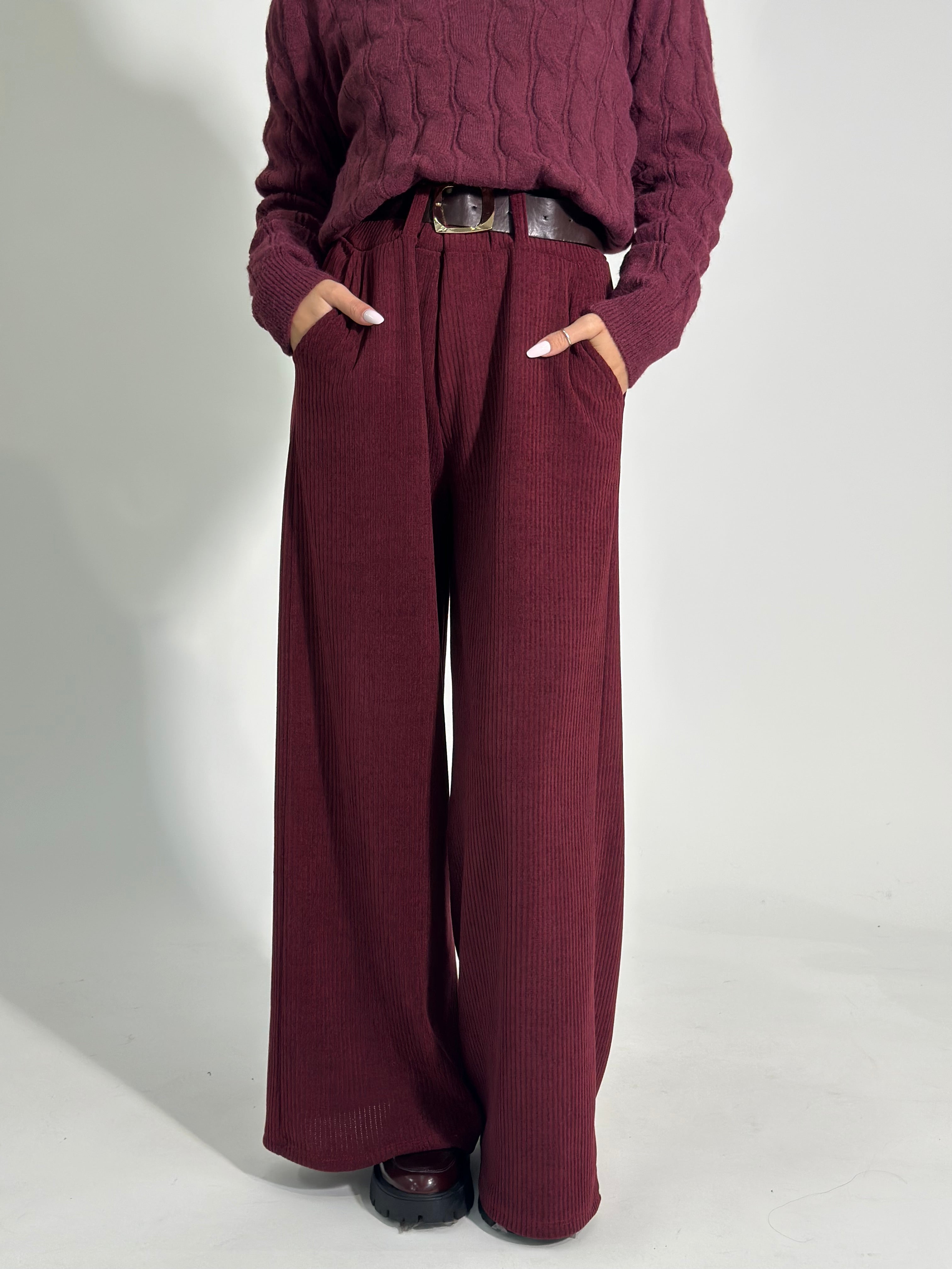 Pantalone costina 6156 BURGUNDY