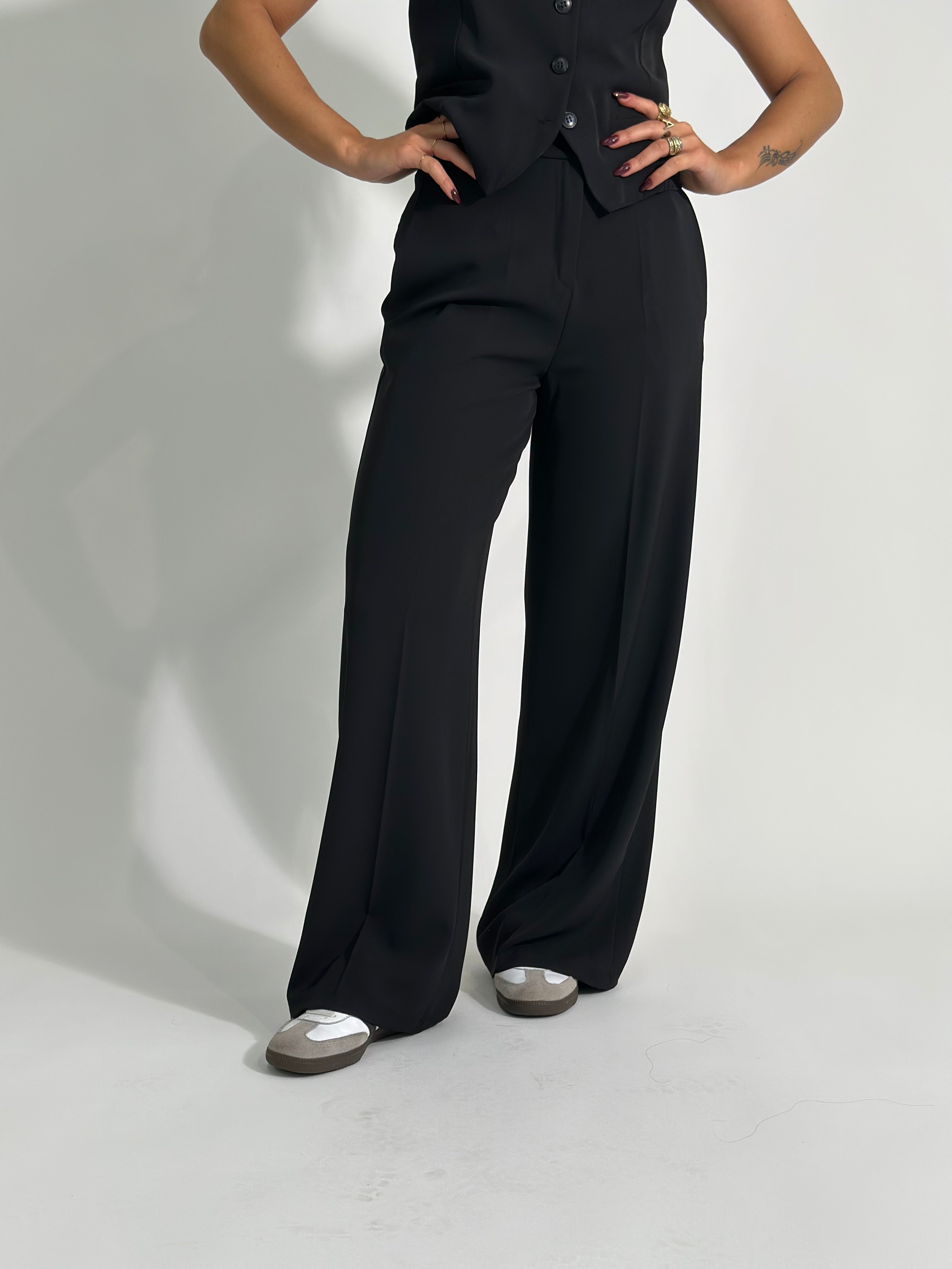Pantalone fluido7229 NERO