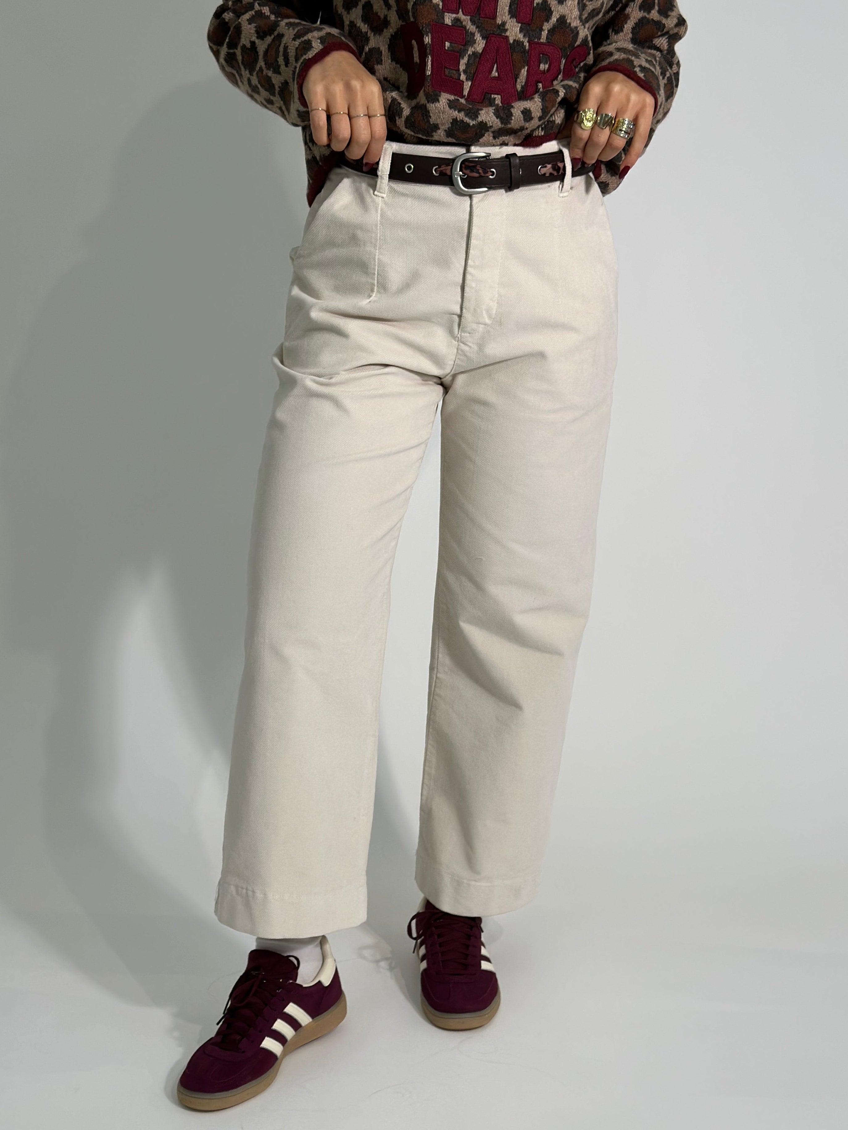 Pantalone velvet 822630 PANNA