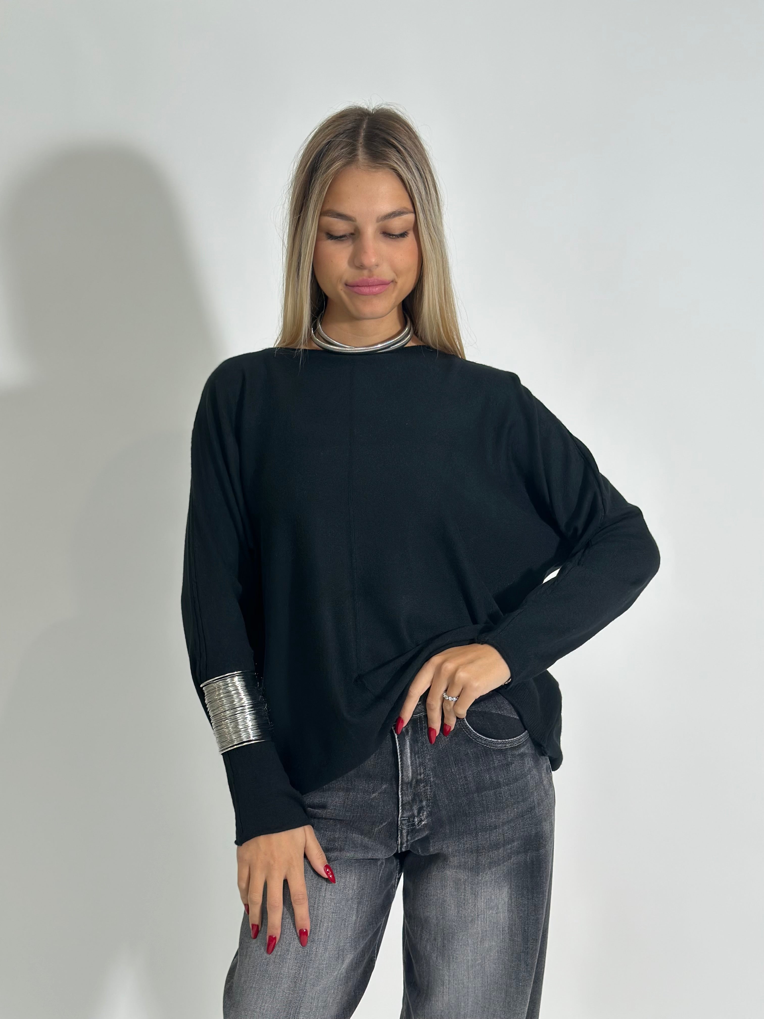 Maglia treccina ZS3097 NERO