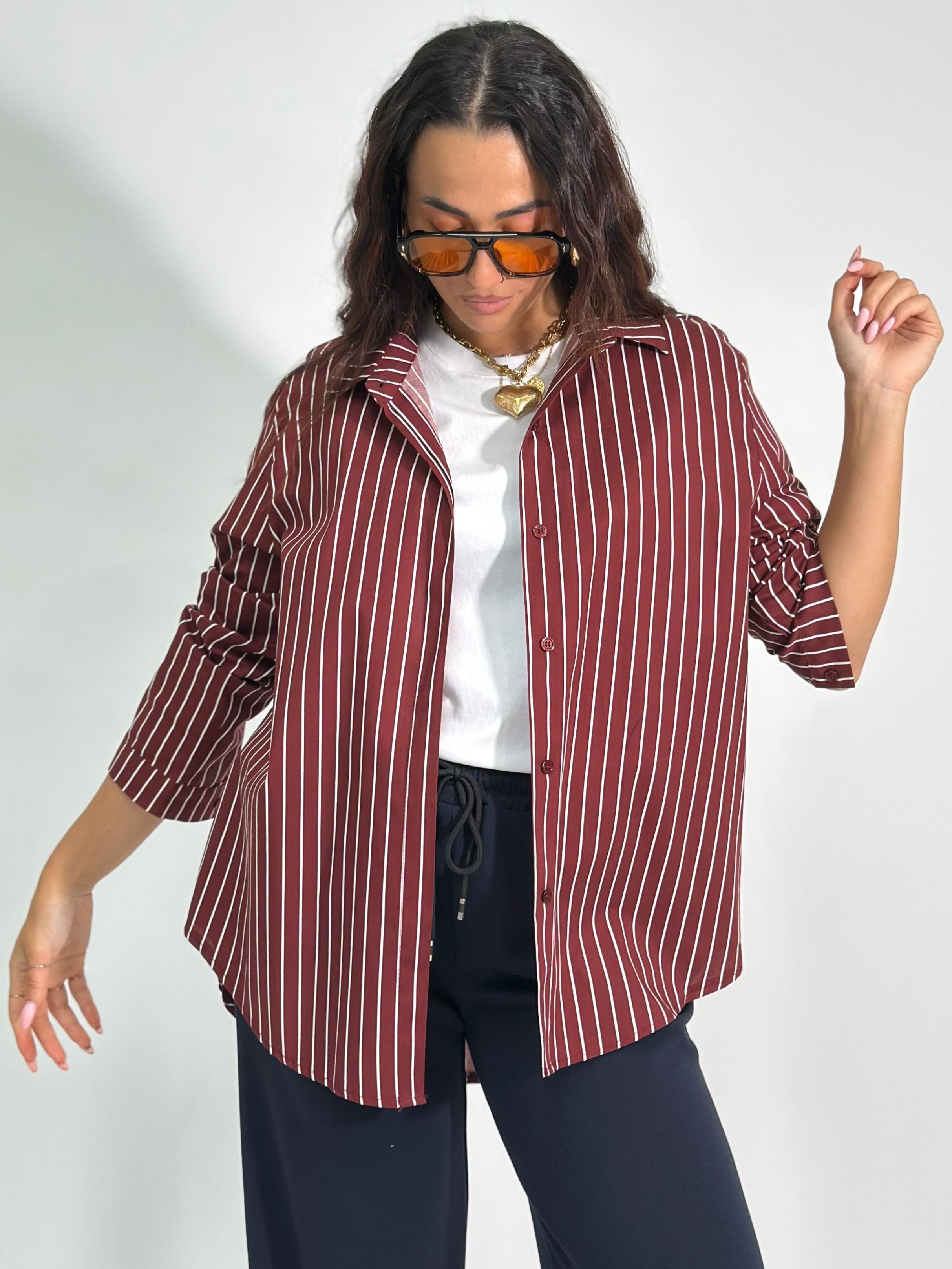 Camicia riga 50320 BURGUNDY