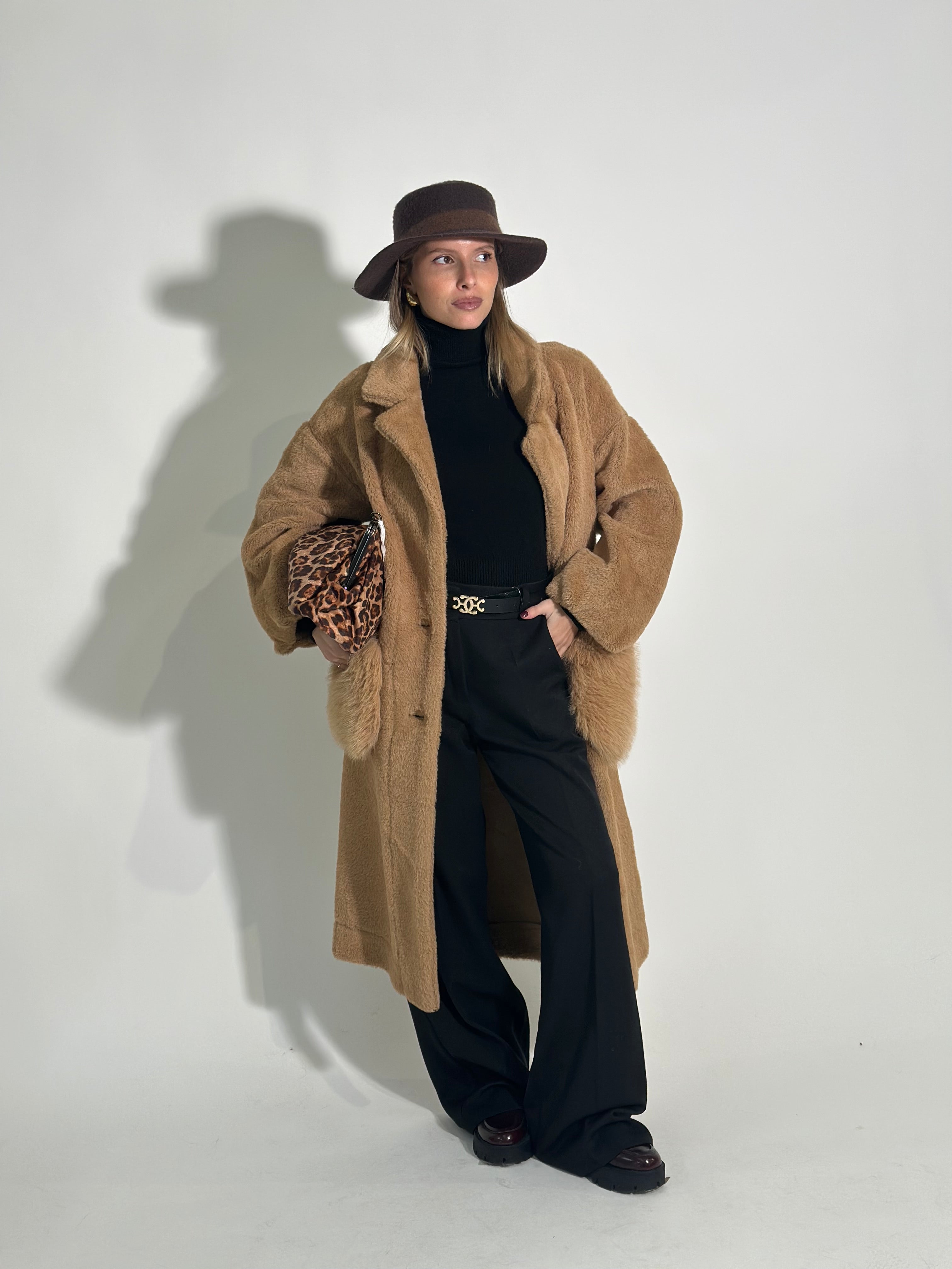 Cappotto fluffy 23028 CAMMELLO