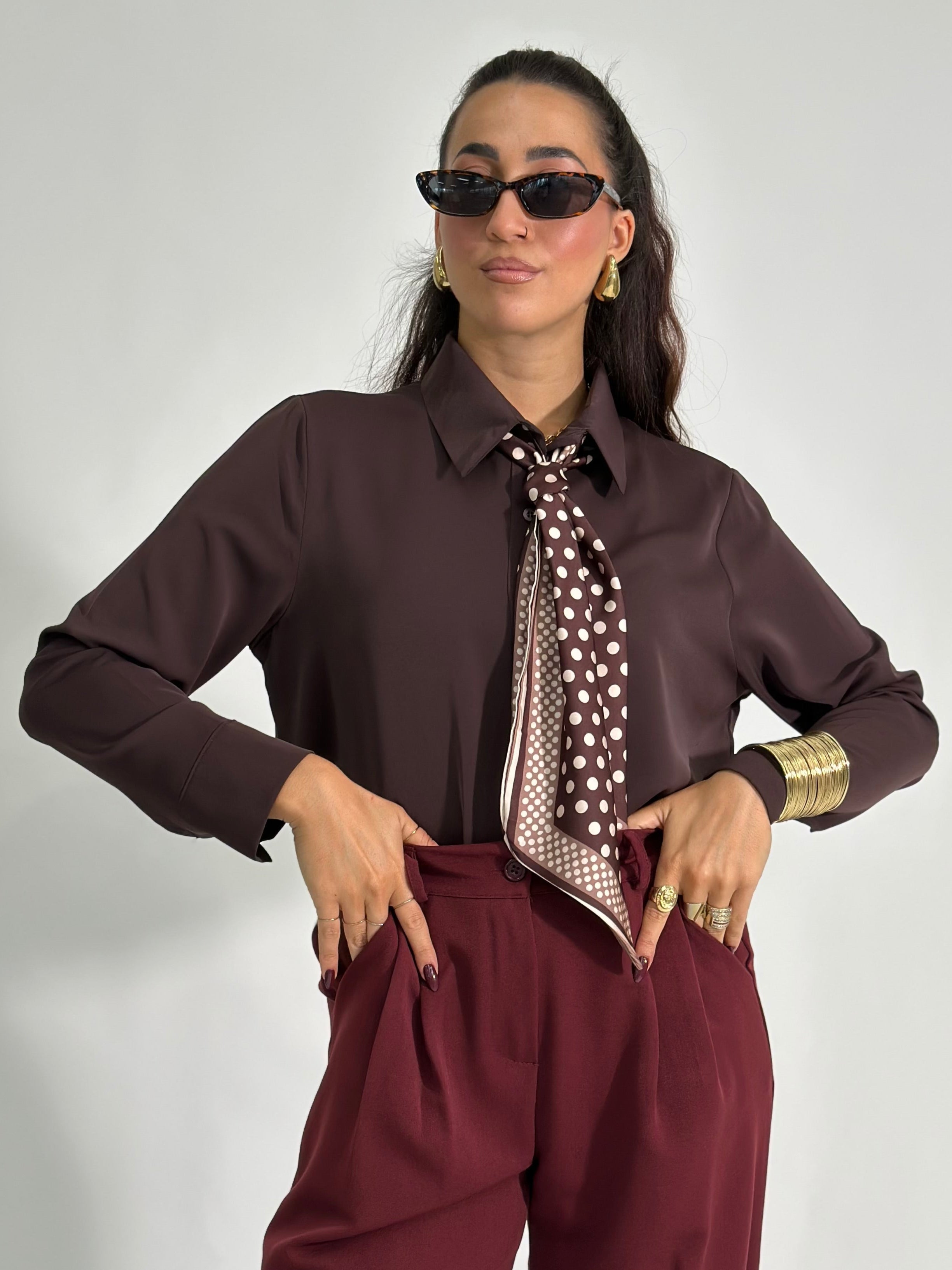 Camicia foulard 113638 MORO