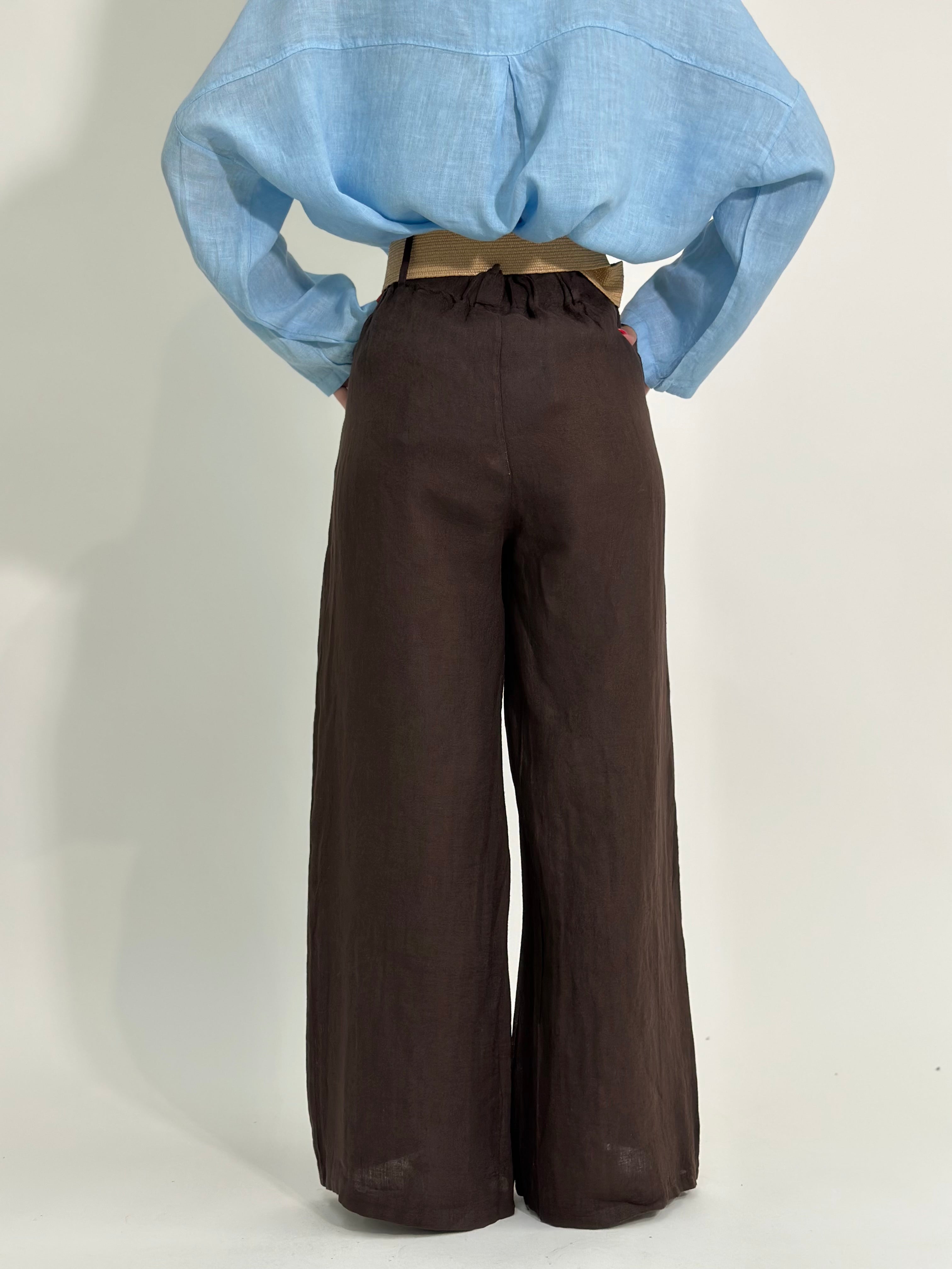 Pantalone lino cintura 22525
