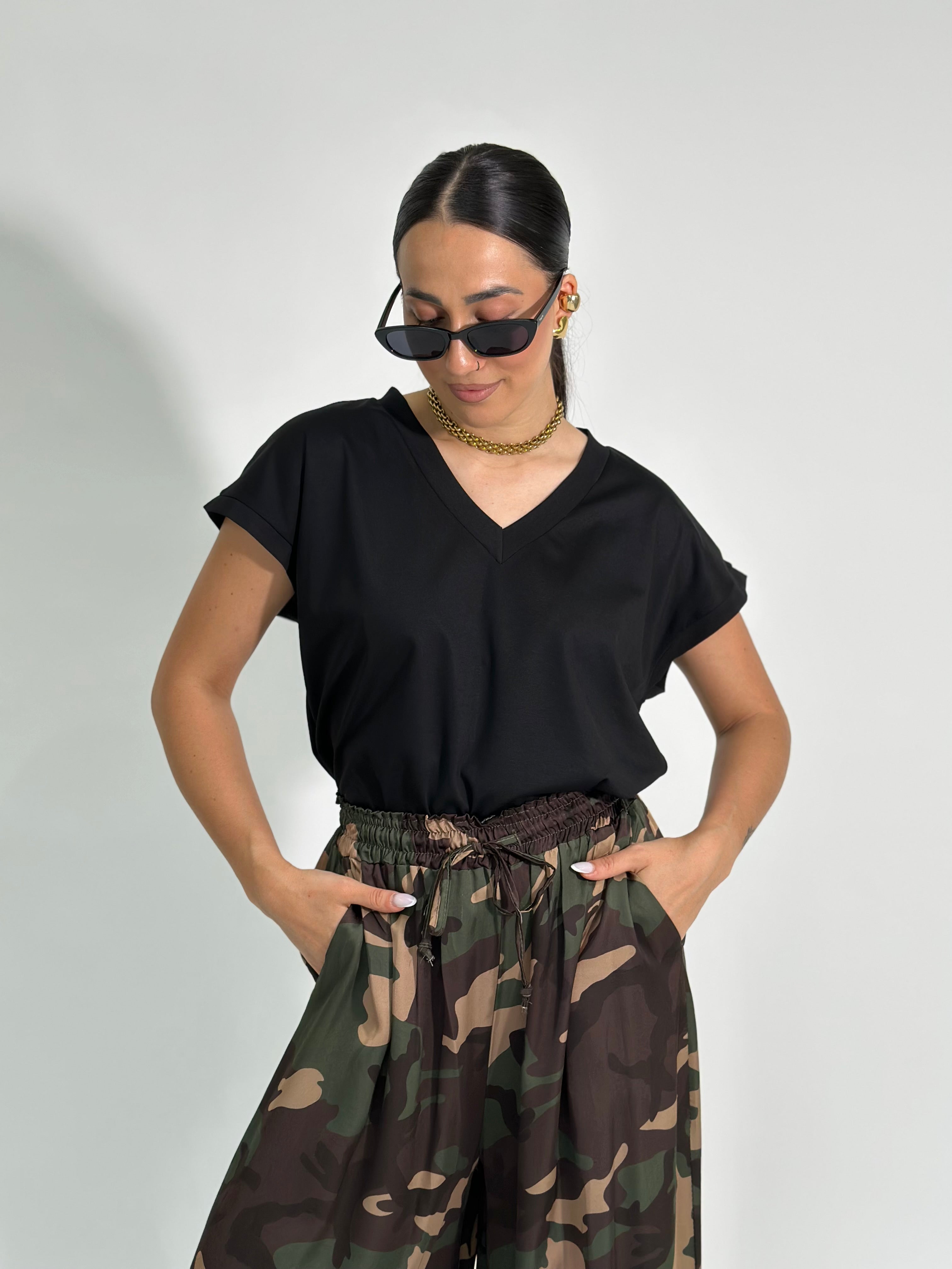 Maglia scatoletta scollo a V 83123