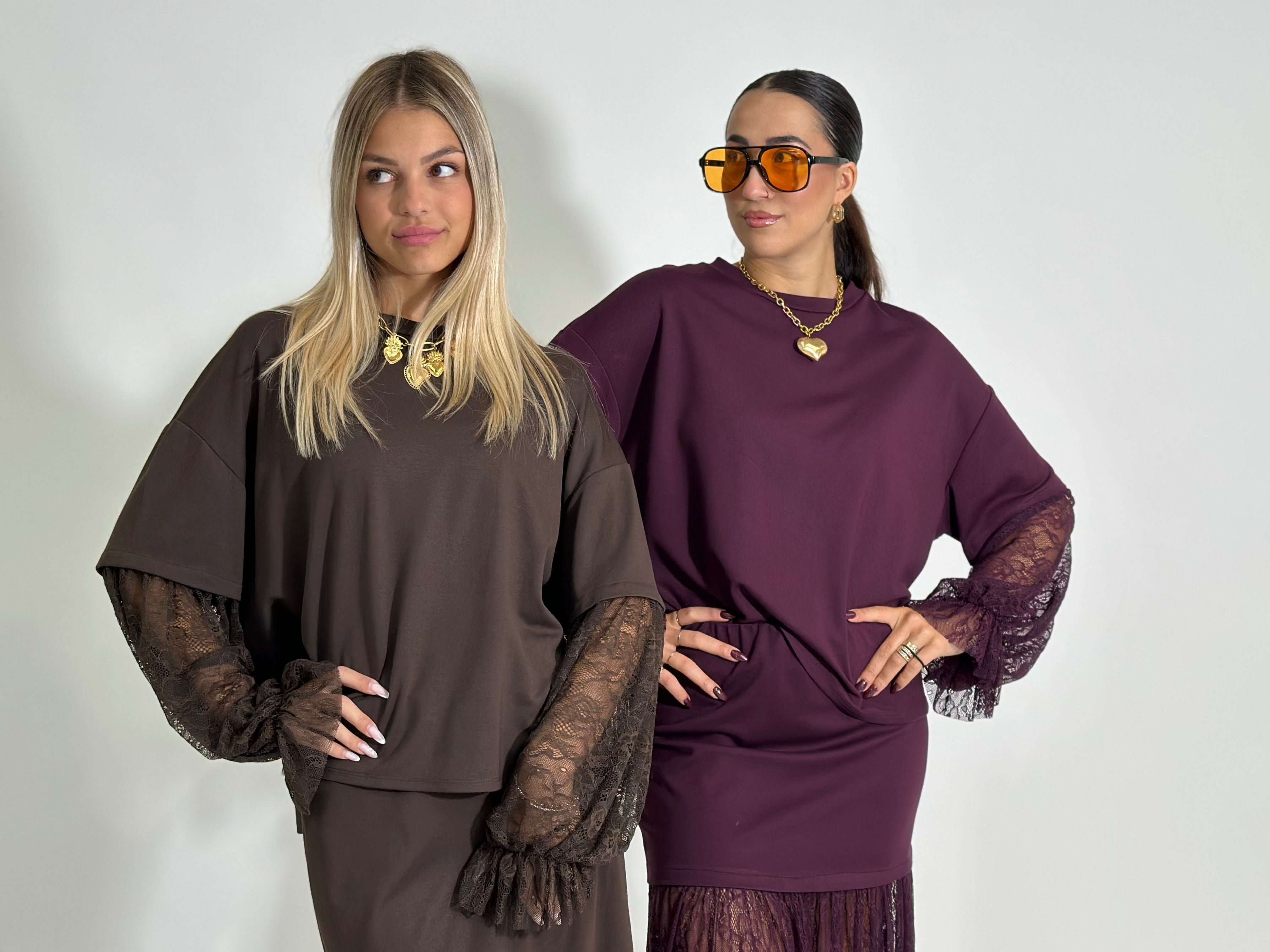 Maglia twin pizzo 55726 MORO