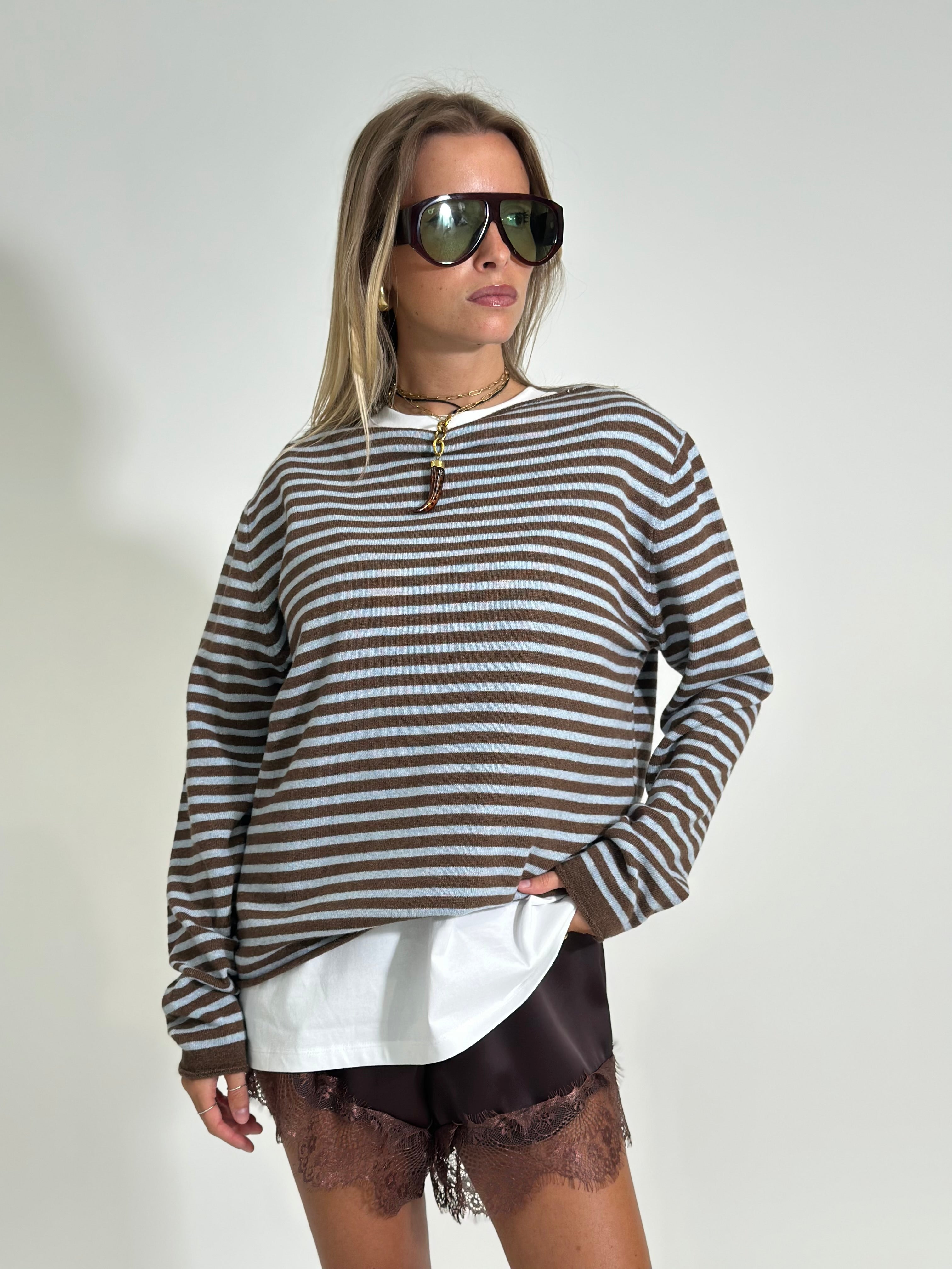 Maglia cashmere blend 6631 MORO