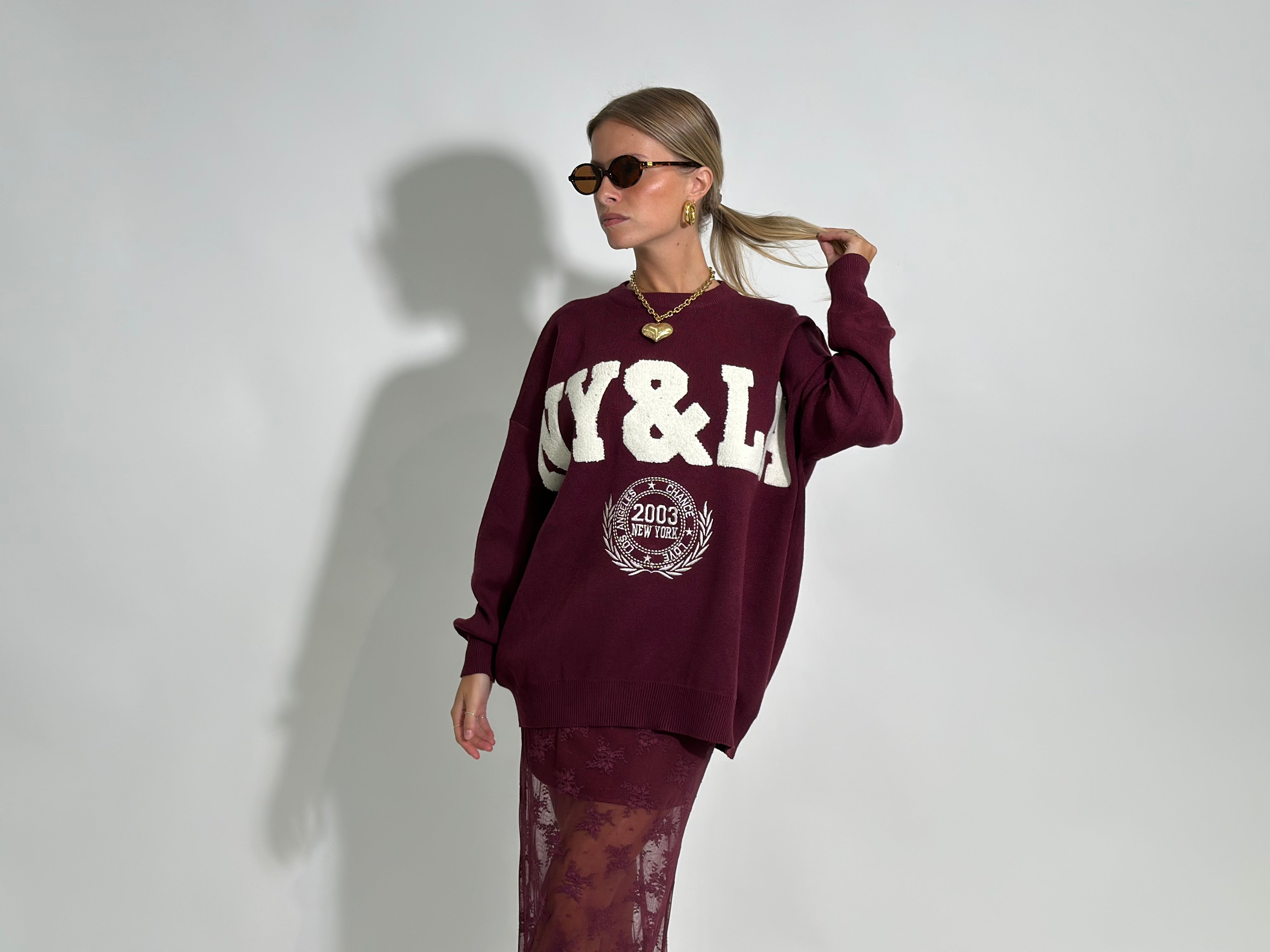 Maglia NY S11127 BORDO'