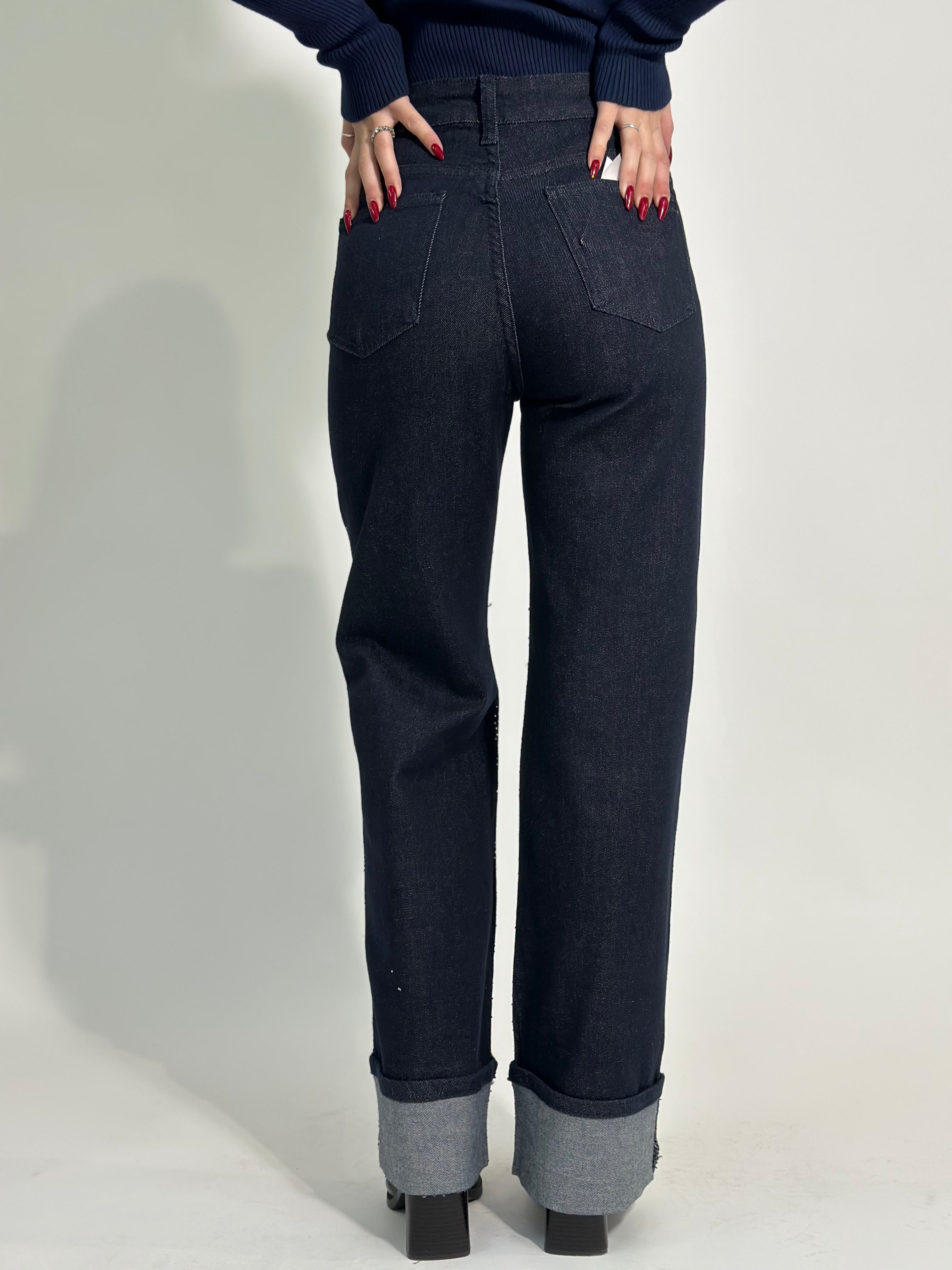 Jeans cristalli degradè 9136