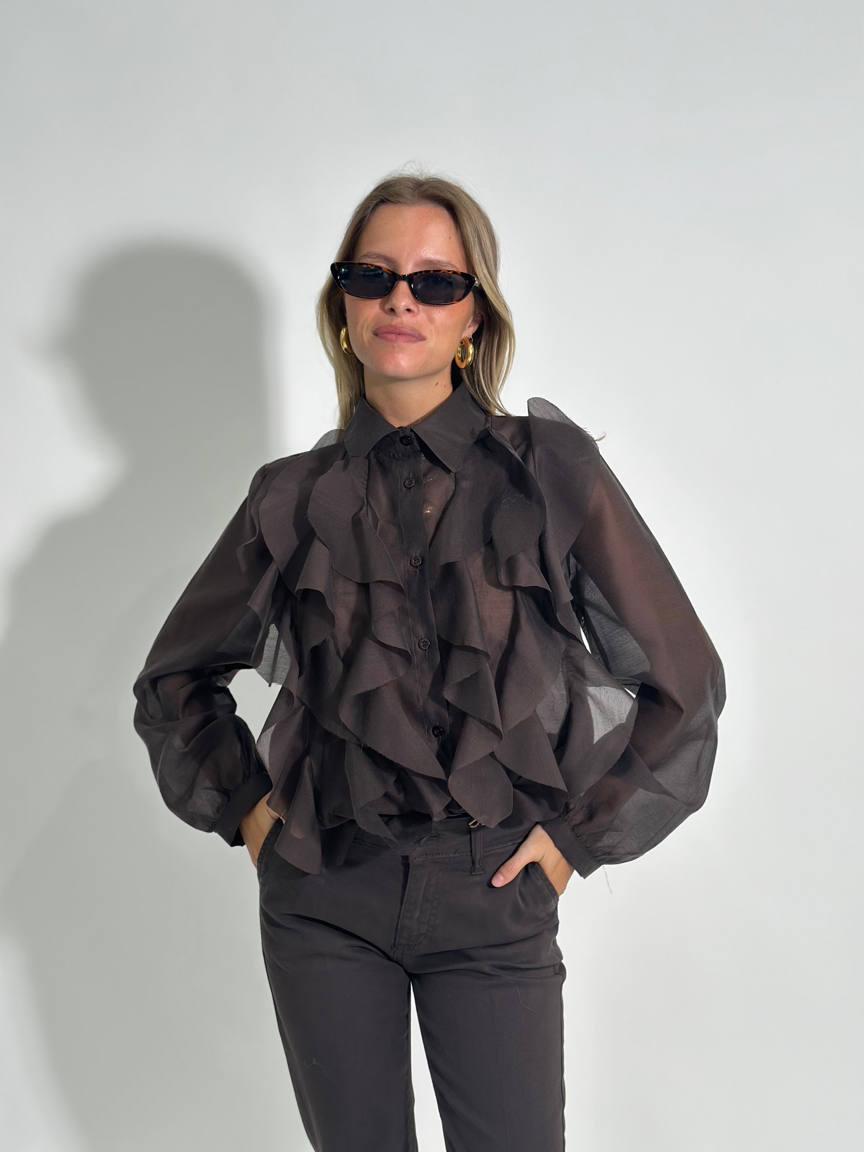 Camicia volant 27704 MARRONE