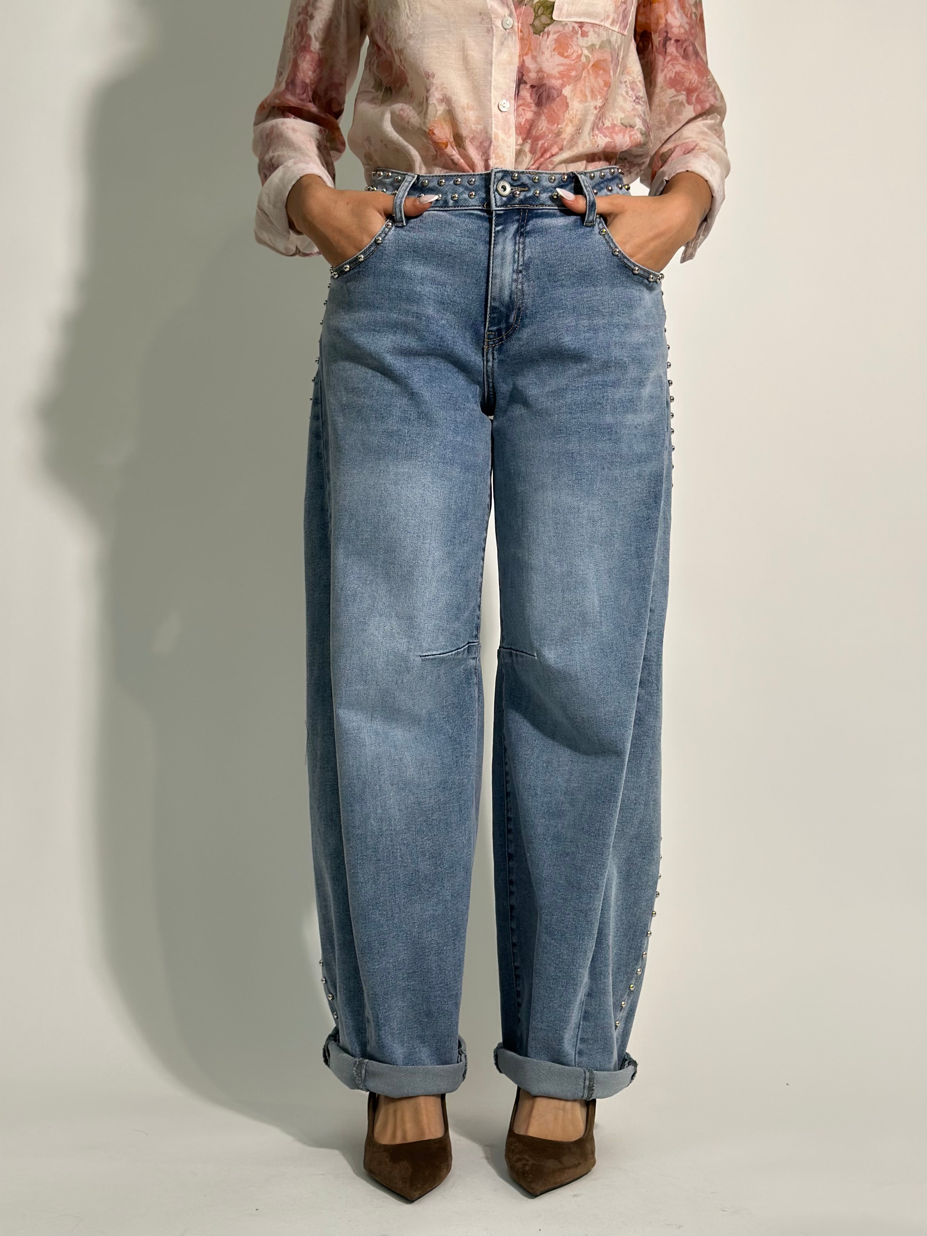 Jeans baloon borchie S6359