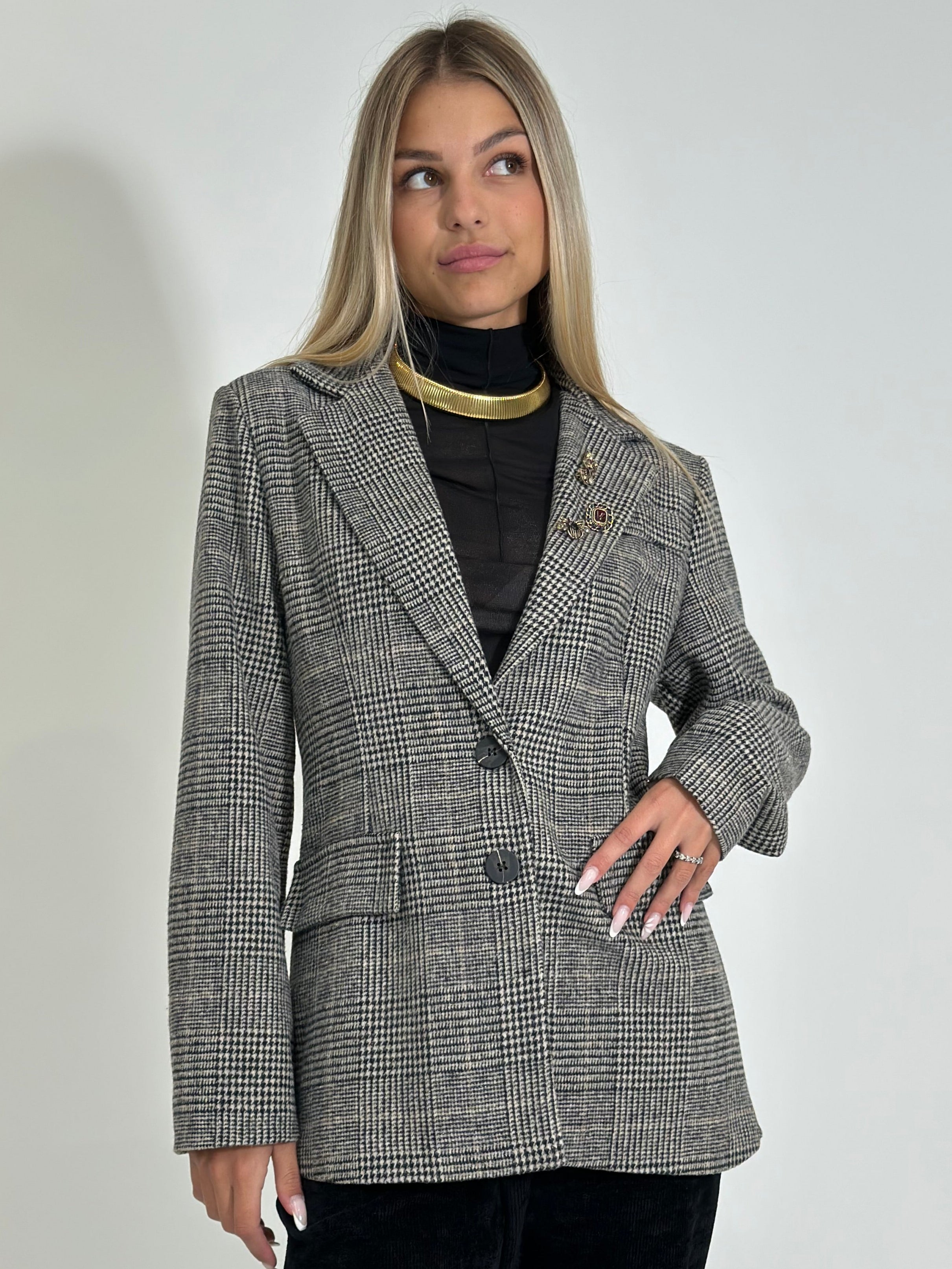 Giacca check 25817 NERO