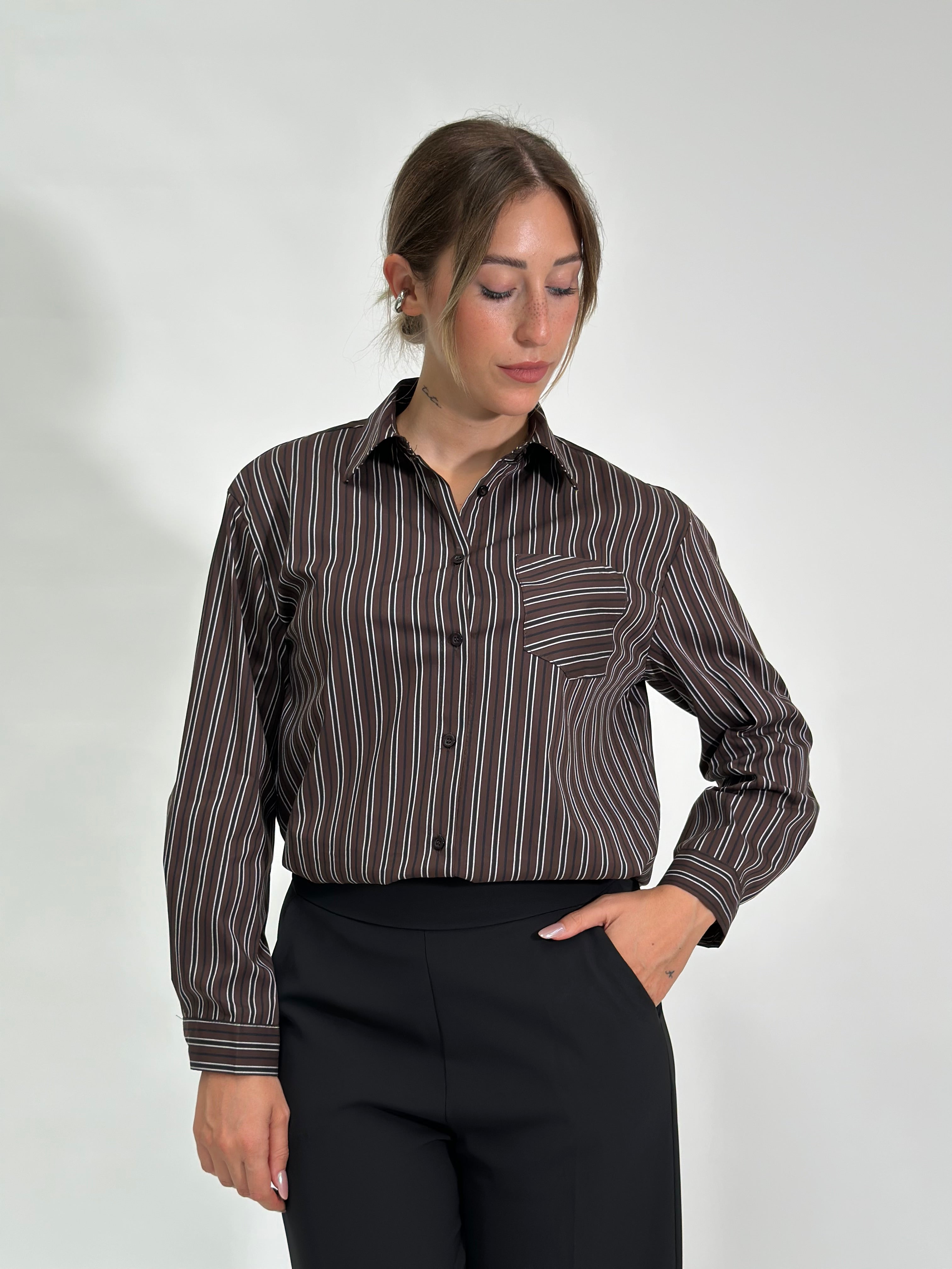 Camicia bastoncino over 28813 MORO