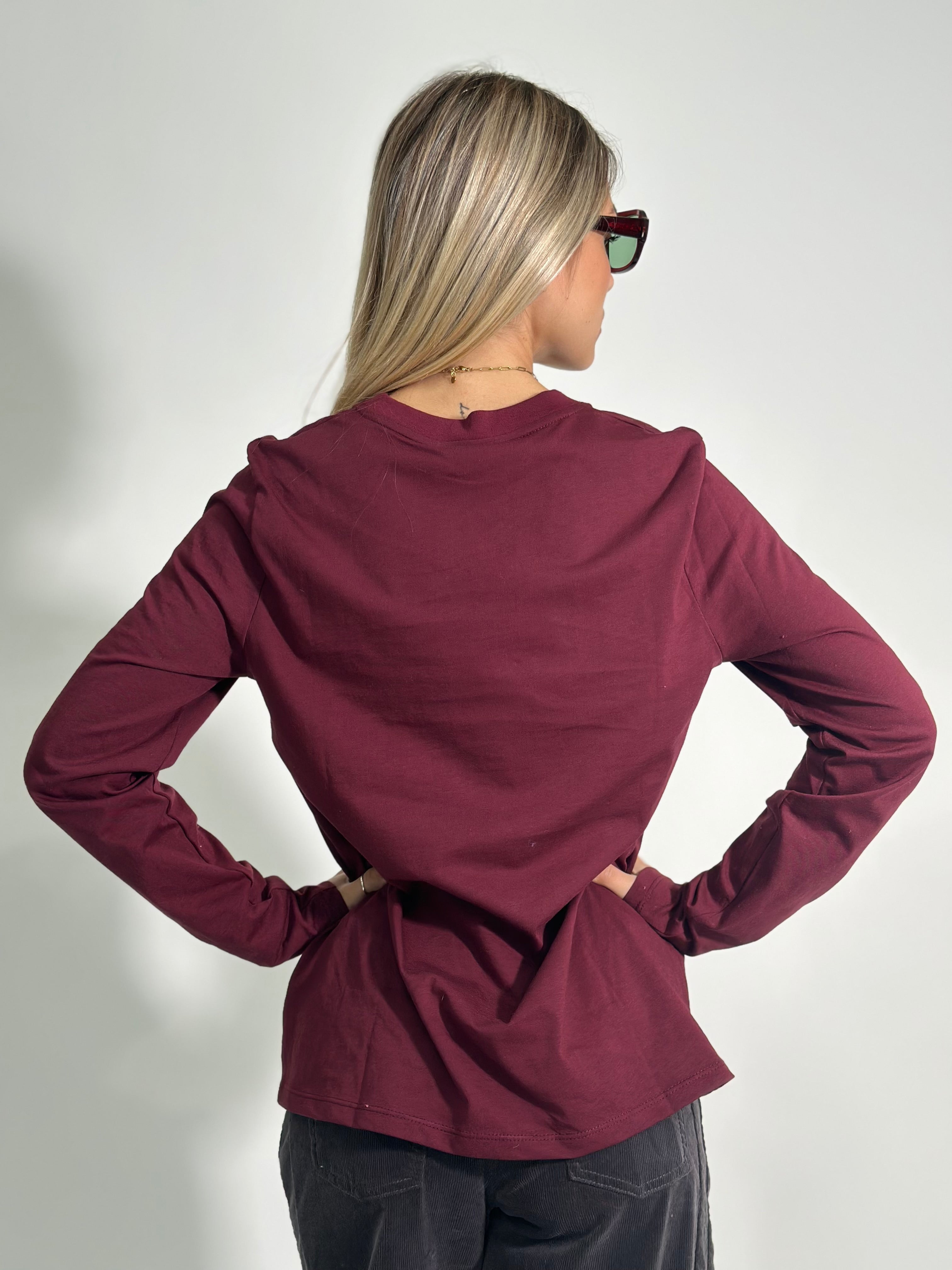 Maglia Girocollo Lumina  L8157 BURGUNDY