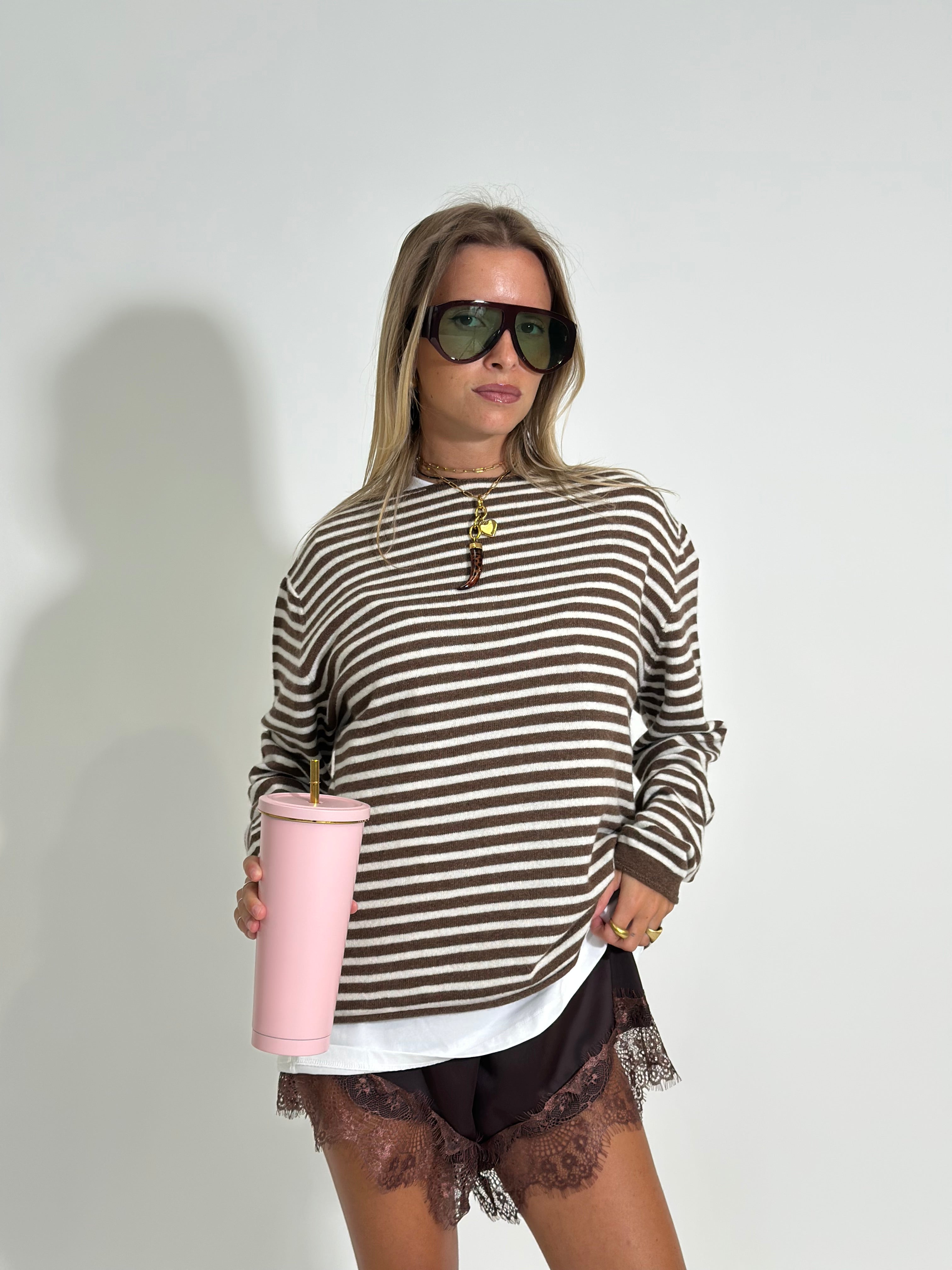 Maglia cashmere blend 6631 PANNA