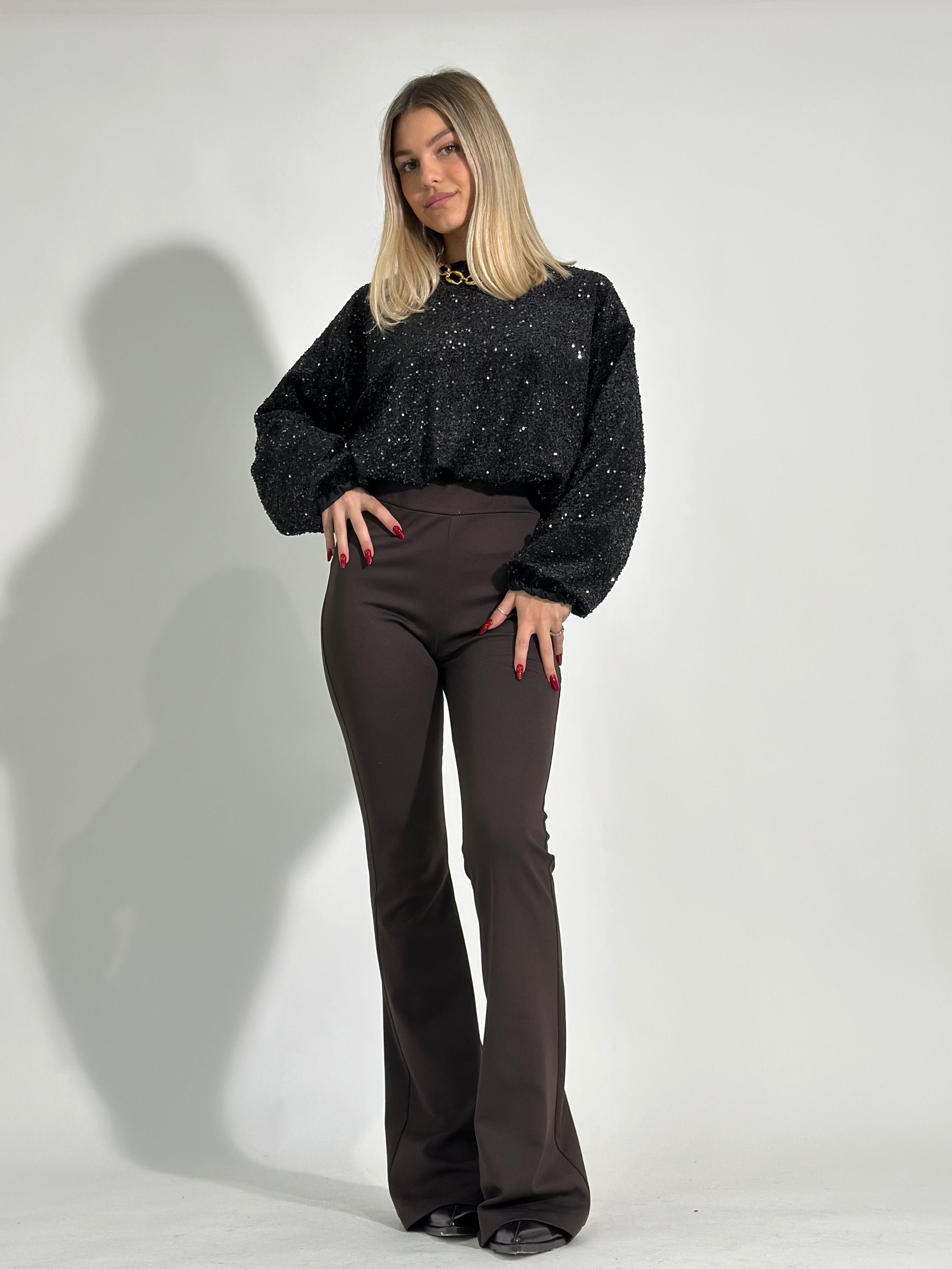 Pantalone trombetta J1073 MORO