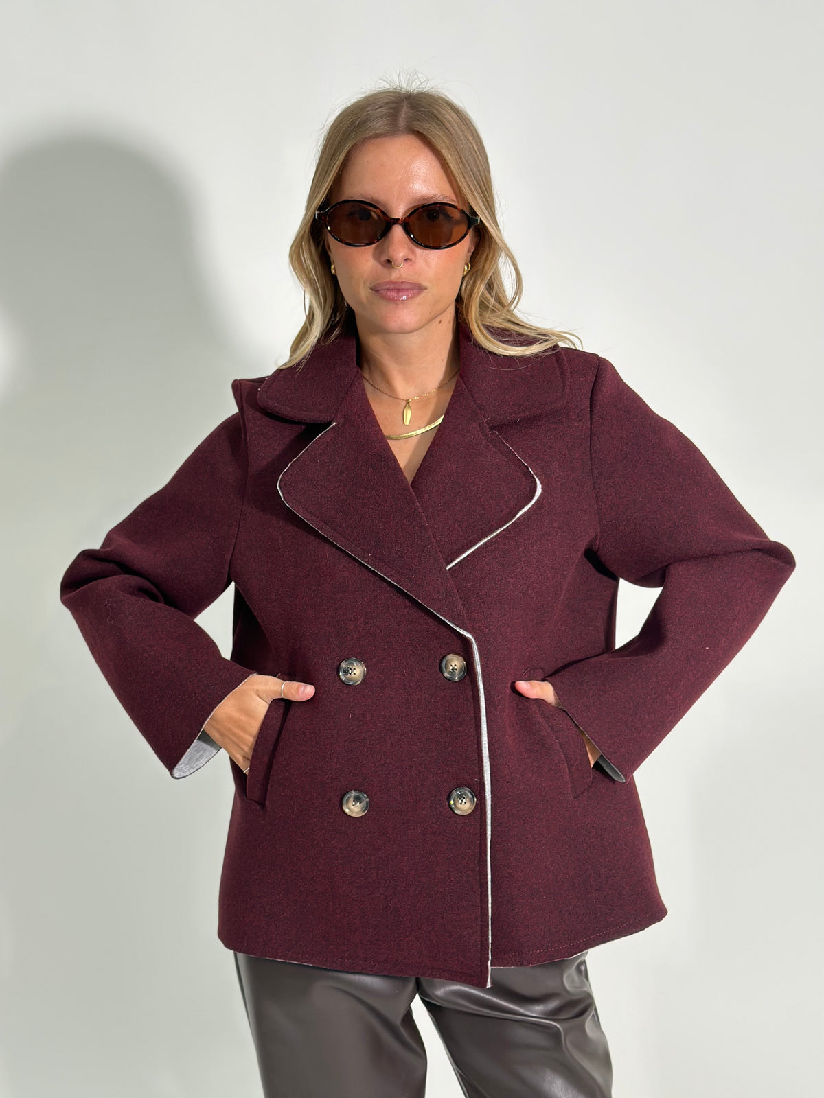 Giacca doppiopetto neoprene 25758