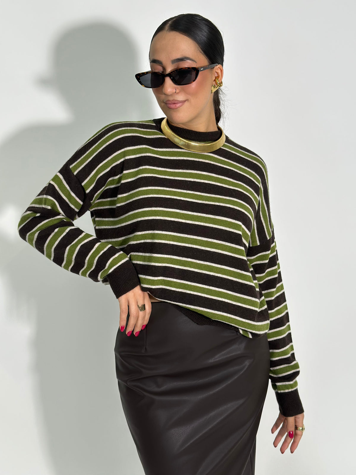Maglia cashmere blend righe 10412