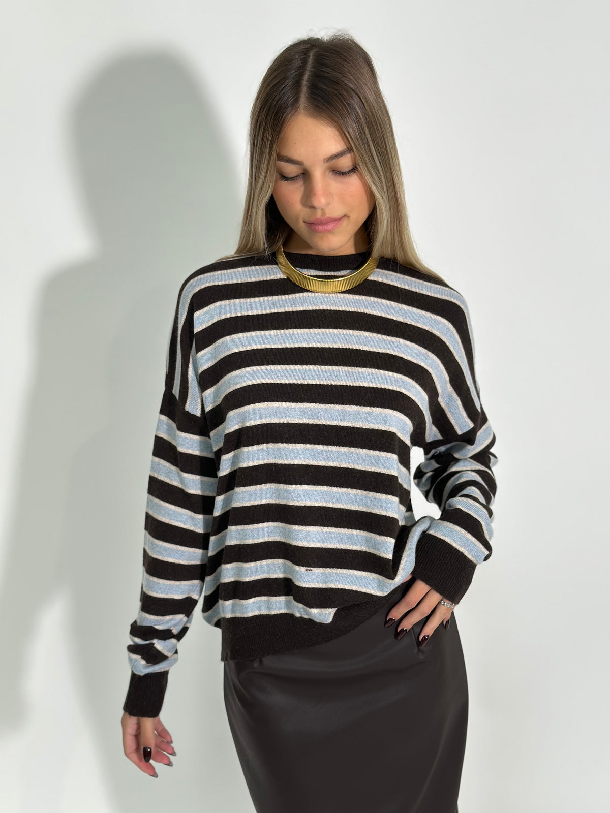 Maglia cashmere blend righe 10412