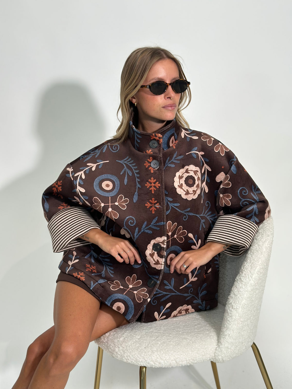 Giacca velluto neoprene 29177 MORO