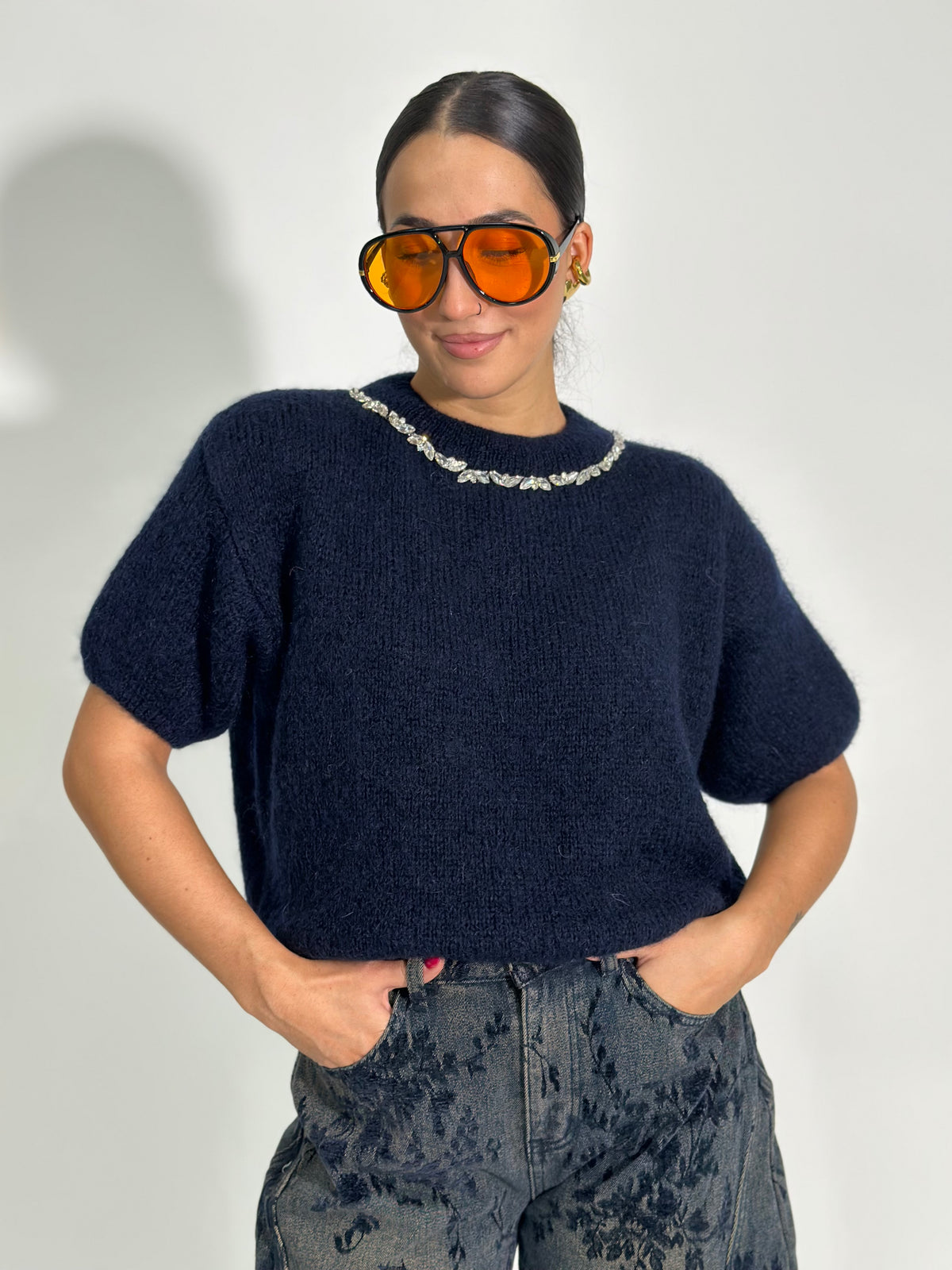 Maglia scatoletta mohair 24123