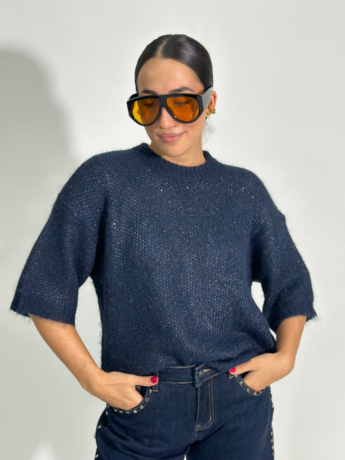 Maglia scatoletta paillettes 5561