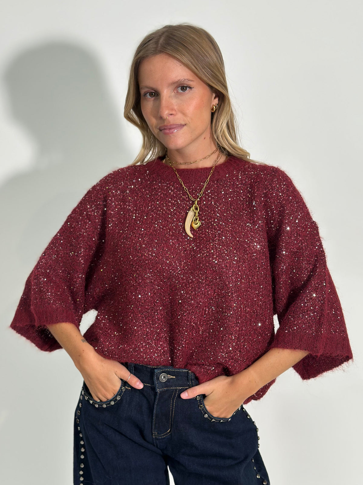Maglia scatoletta paillettes 5561