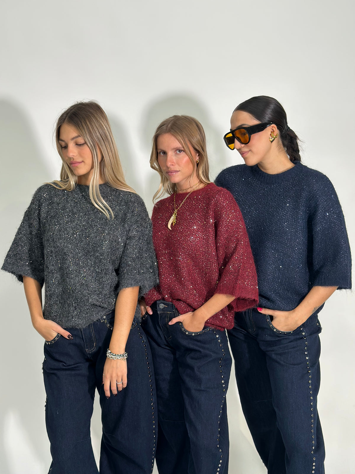 Maglia scatoletta paillettes 5561